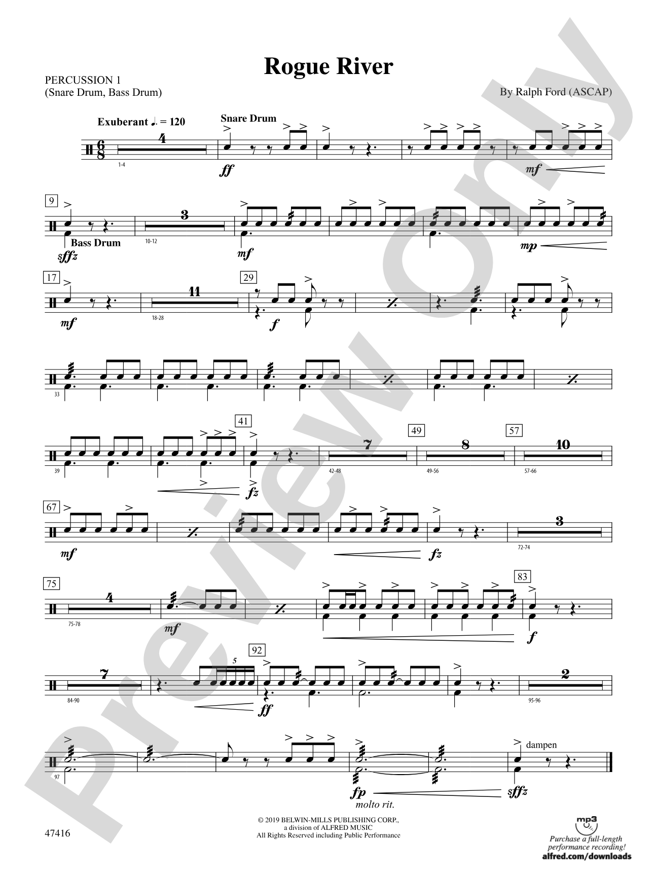 Rogue River: 1st Percussion