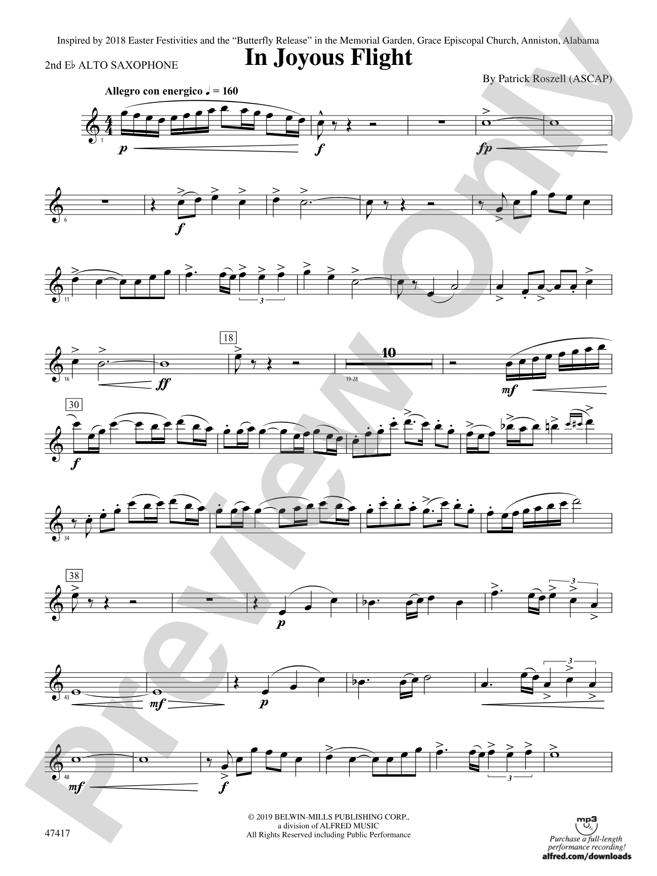 In Joyous Flight: 2nd E-flat Alto Saxophone