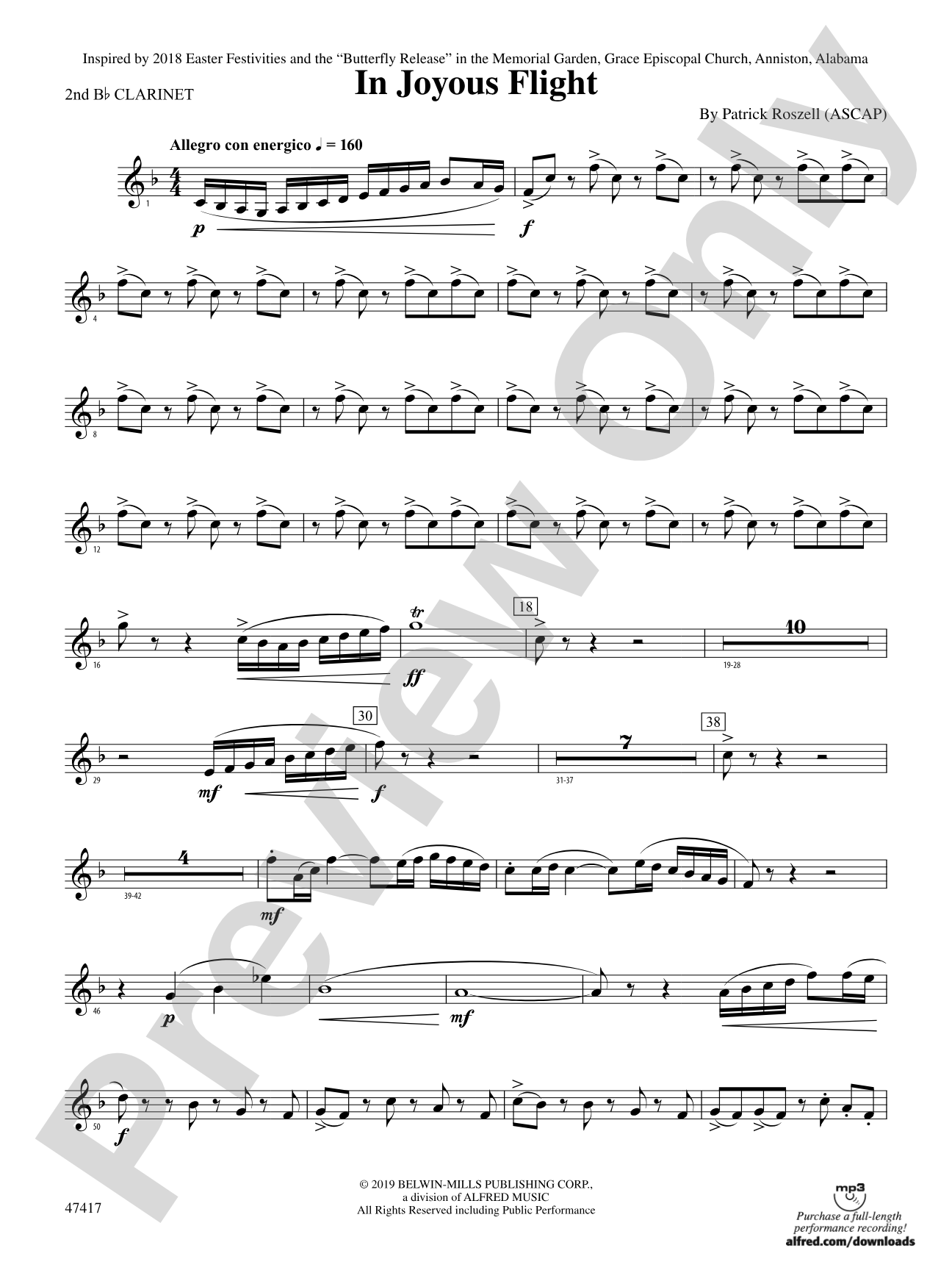 In Joyous Flight: 2nd B-flat Clarinet