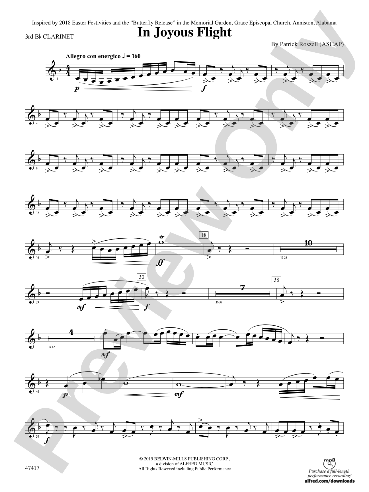 In Joyous Flight: 3rd B-flat Clarinet