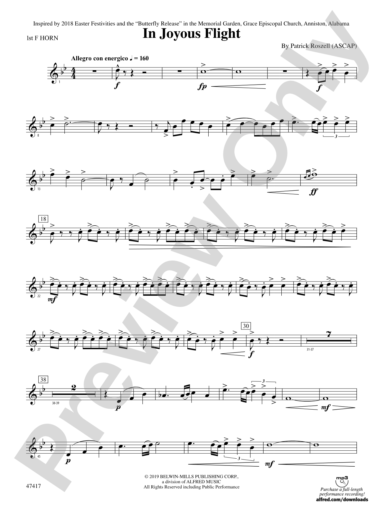 In Joyous Flight: 1st F Horn