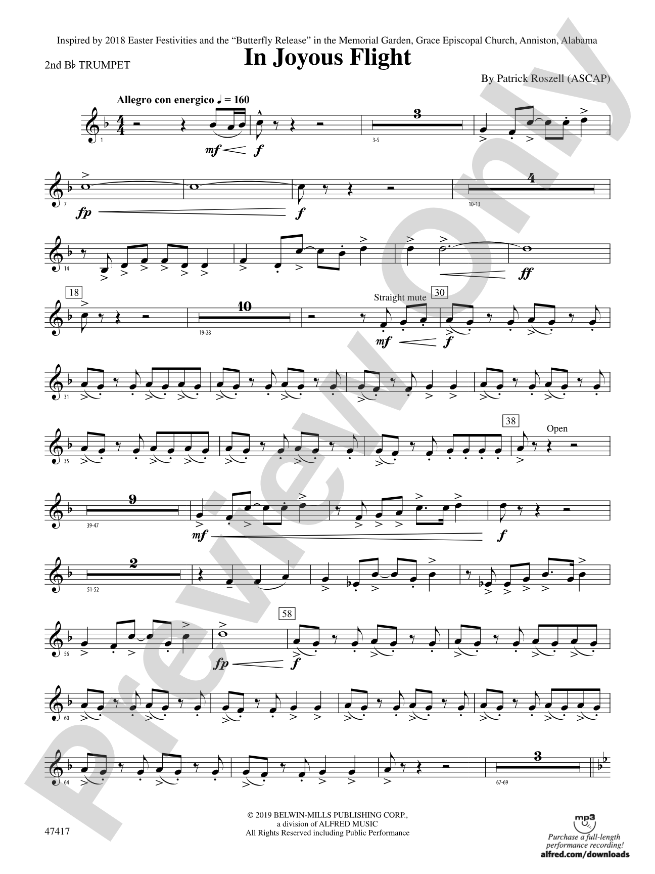 In Joyous Flight: 2nd B-flat Trumpet