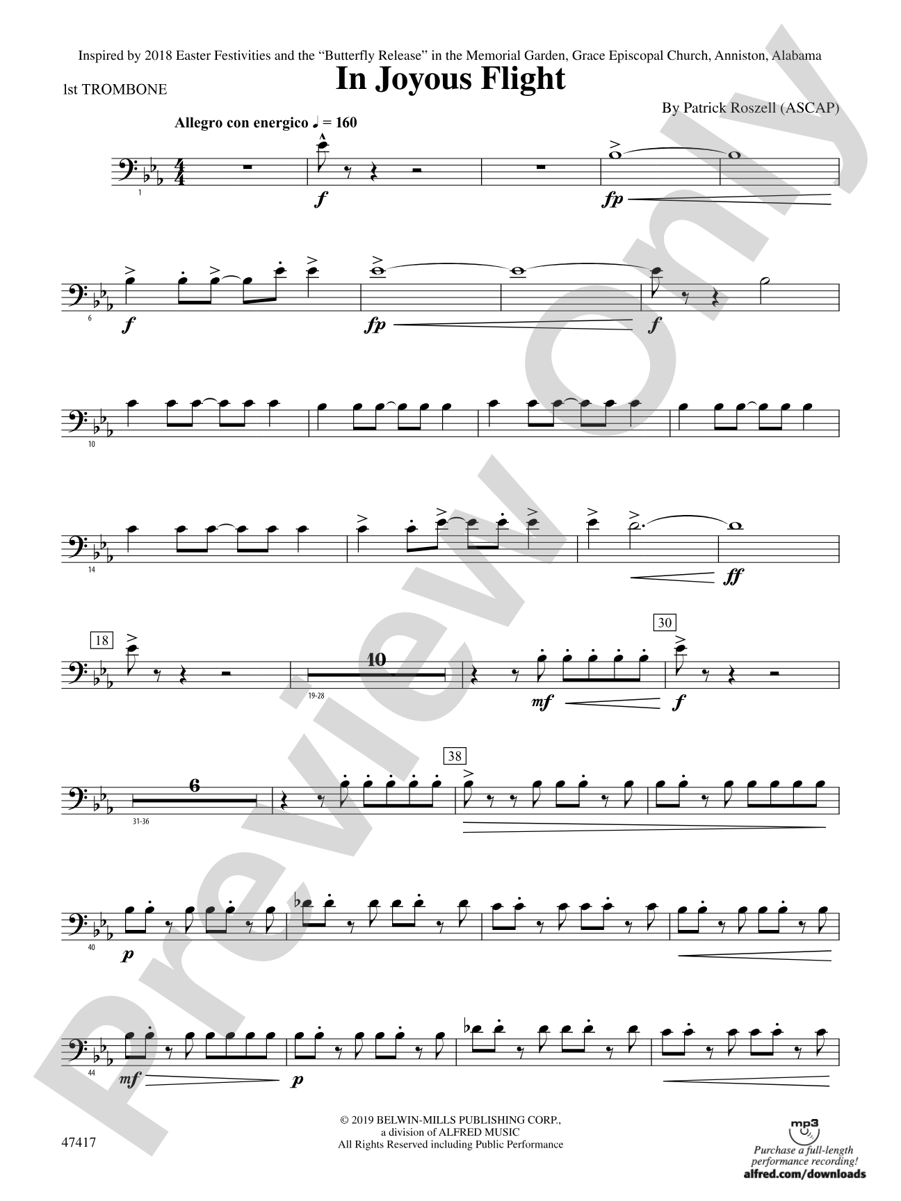 In Joyous Flight: 1st Trombone
