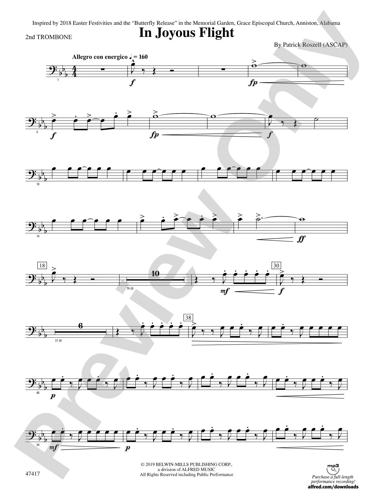In Joyous Flight: 2nd Trombone
