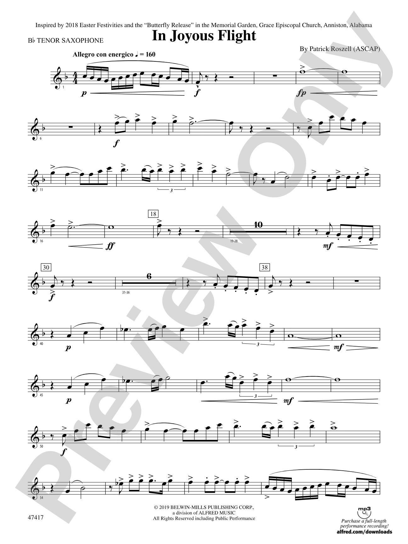 In Joyous Flight: B-flat Tenor Saxophone