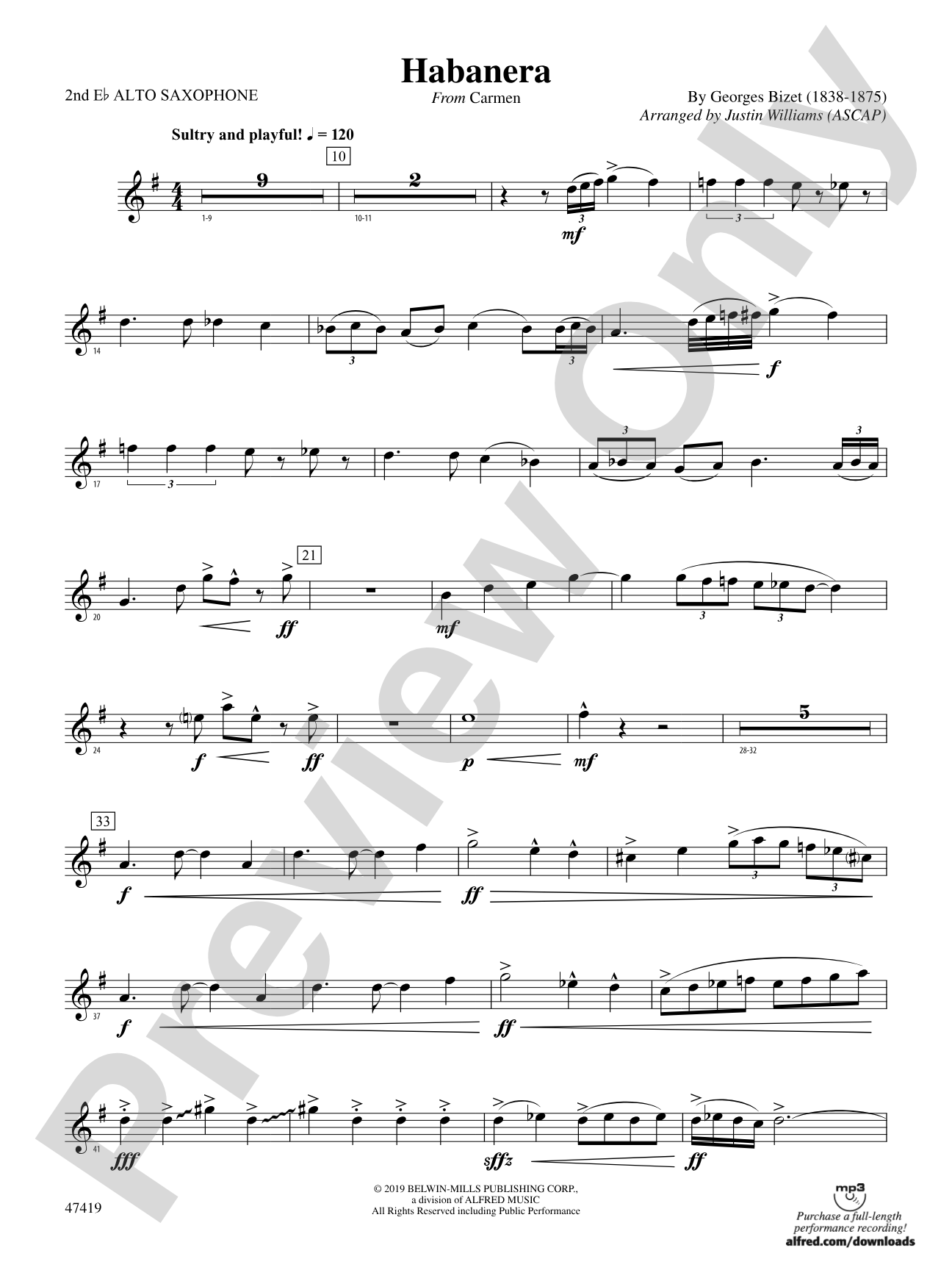 Habanera: 2nd E-flat Alto Saxophone