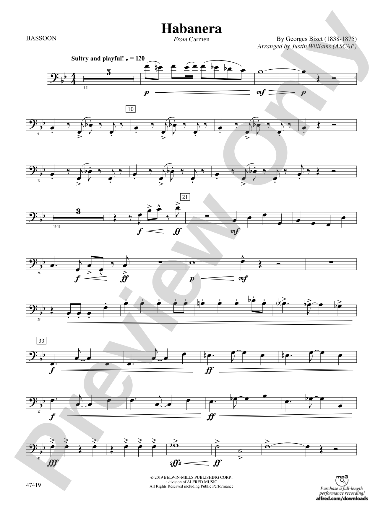 Habanera: Bassoon