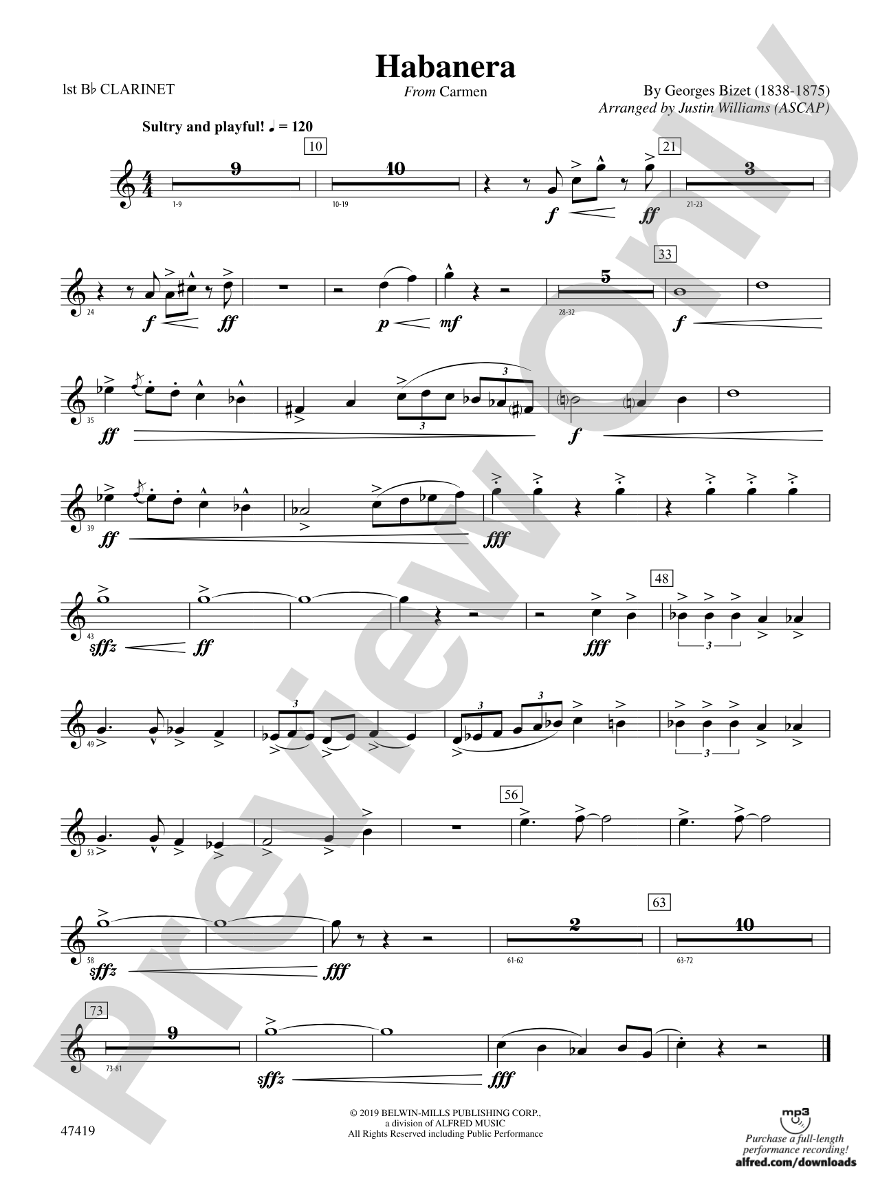 Habanera: 1st B-flat Clarinet