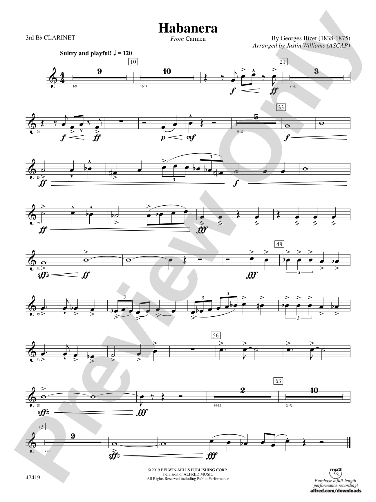 Habanera: 3rd B-flat Clarinet