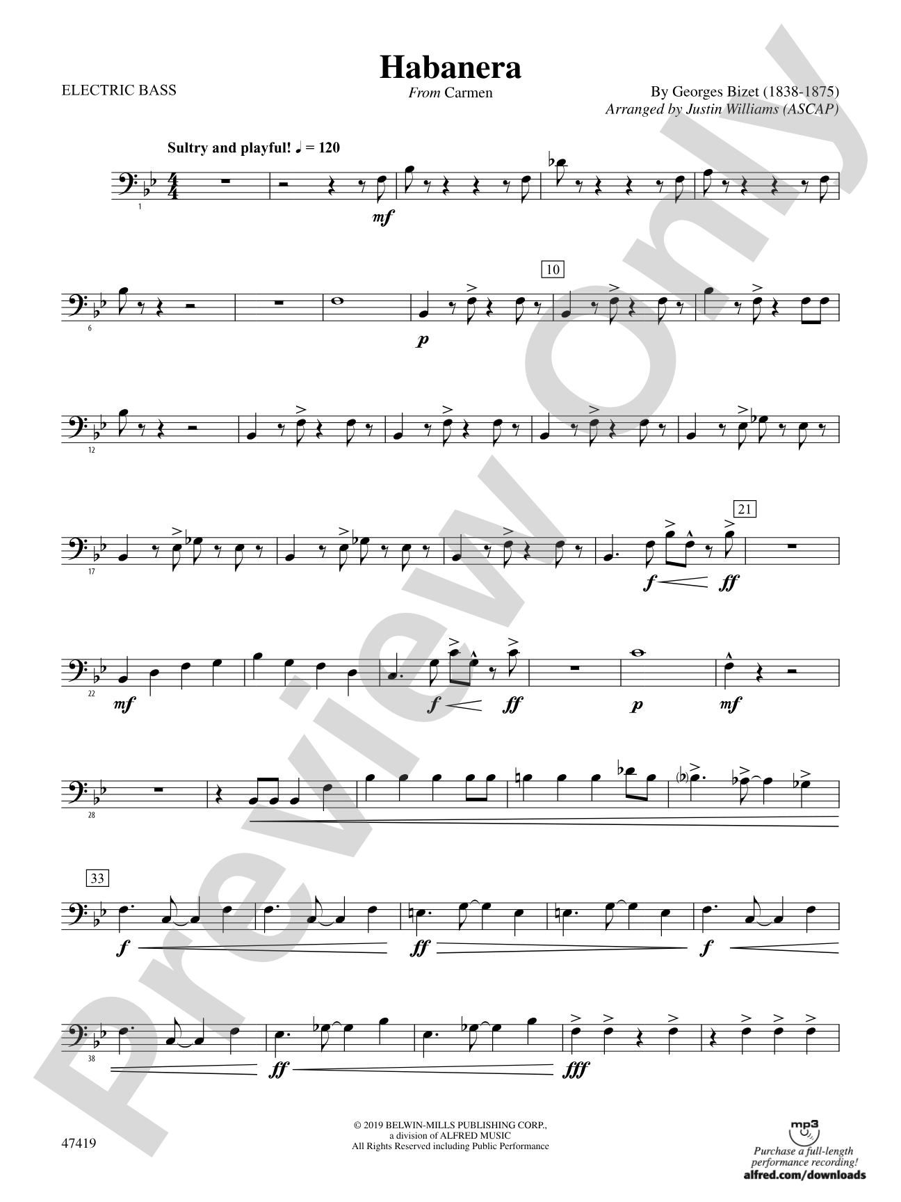 Habanera: Electric Bass