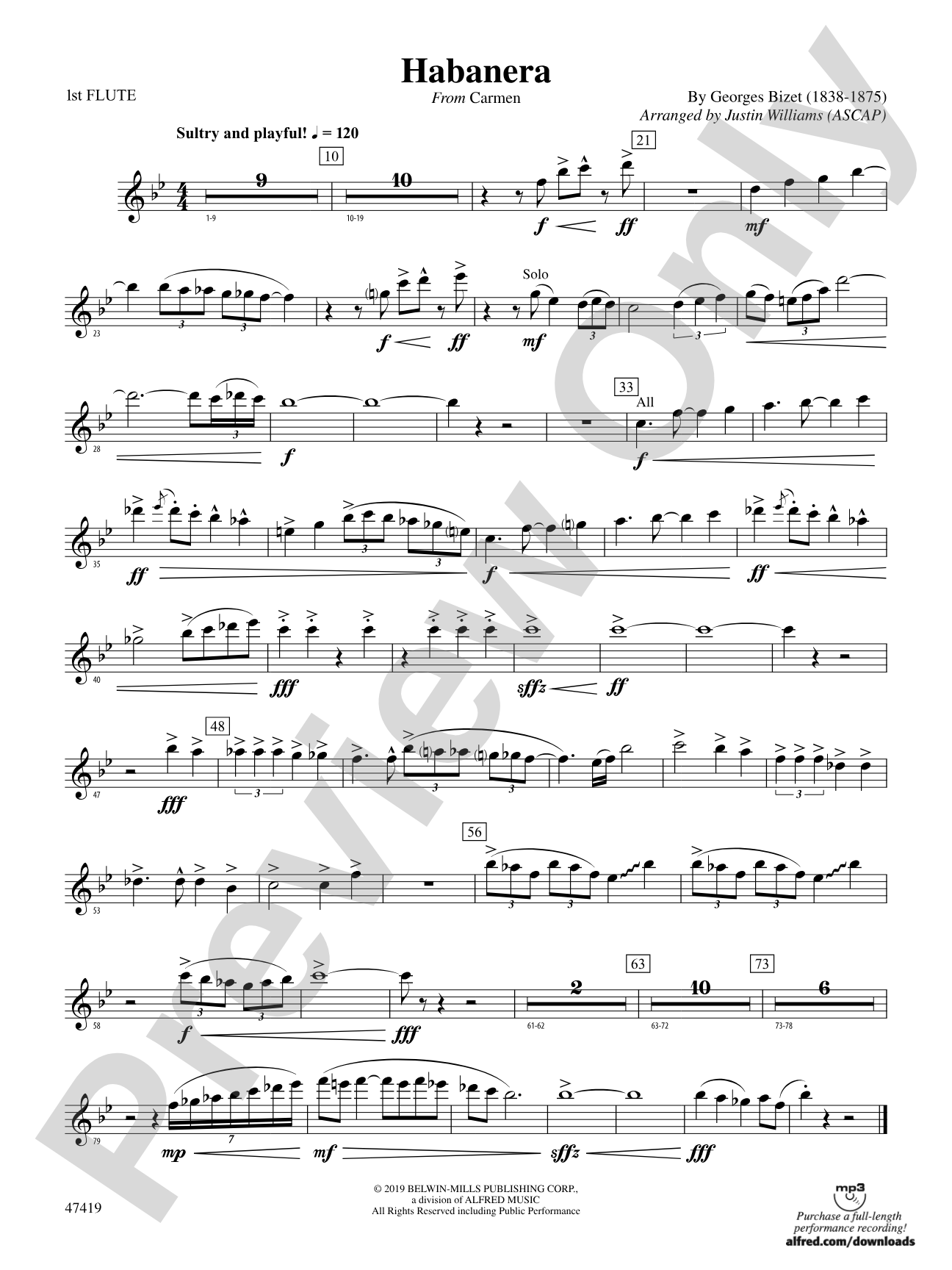Habanera: Flute