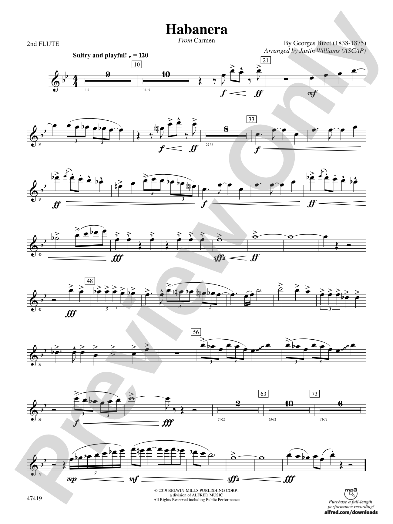 Habanera: 2nd Flute