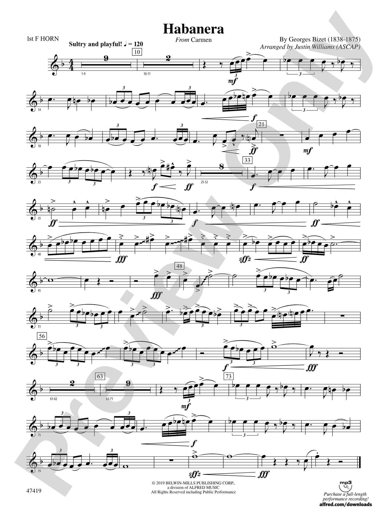 Habanera: 1st F Horn