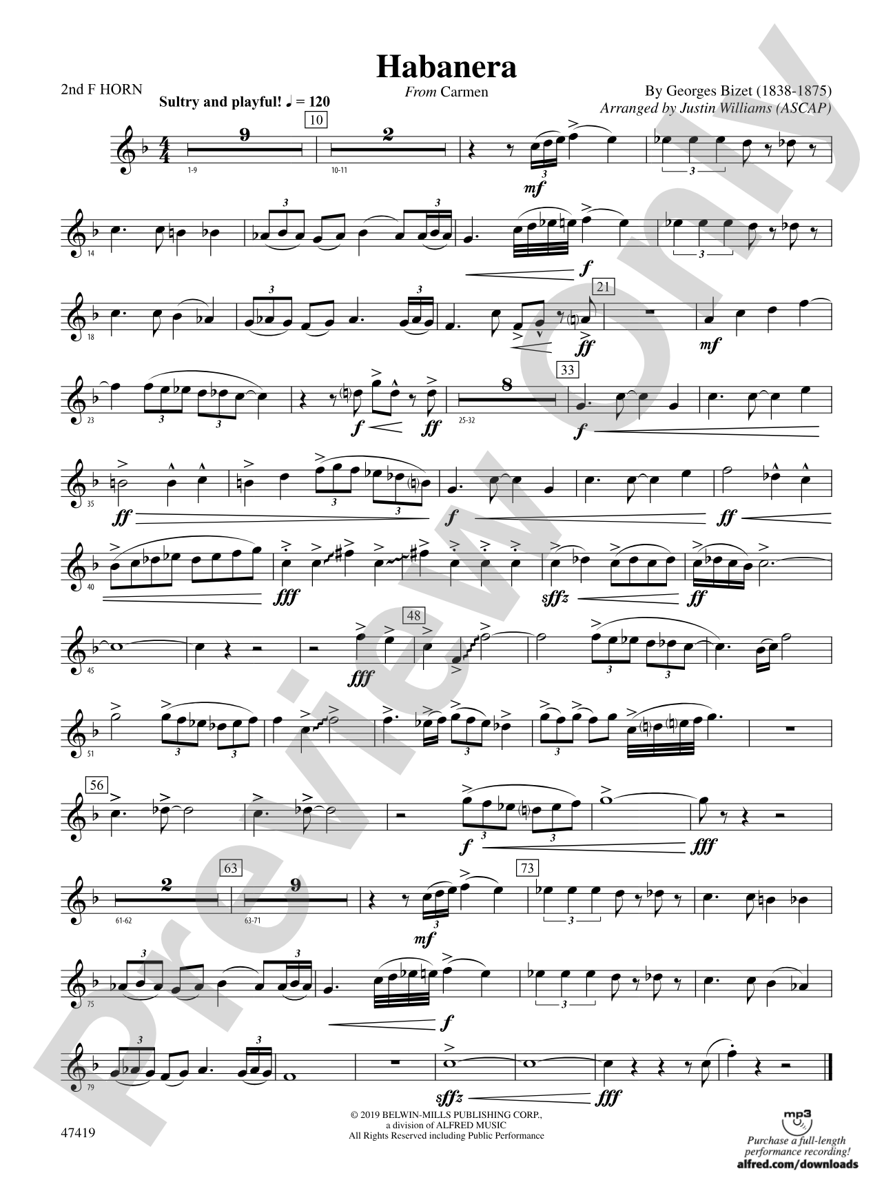 Habanera: 2nd F Horn