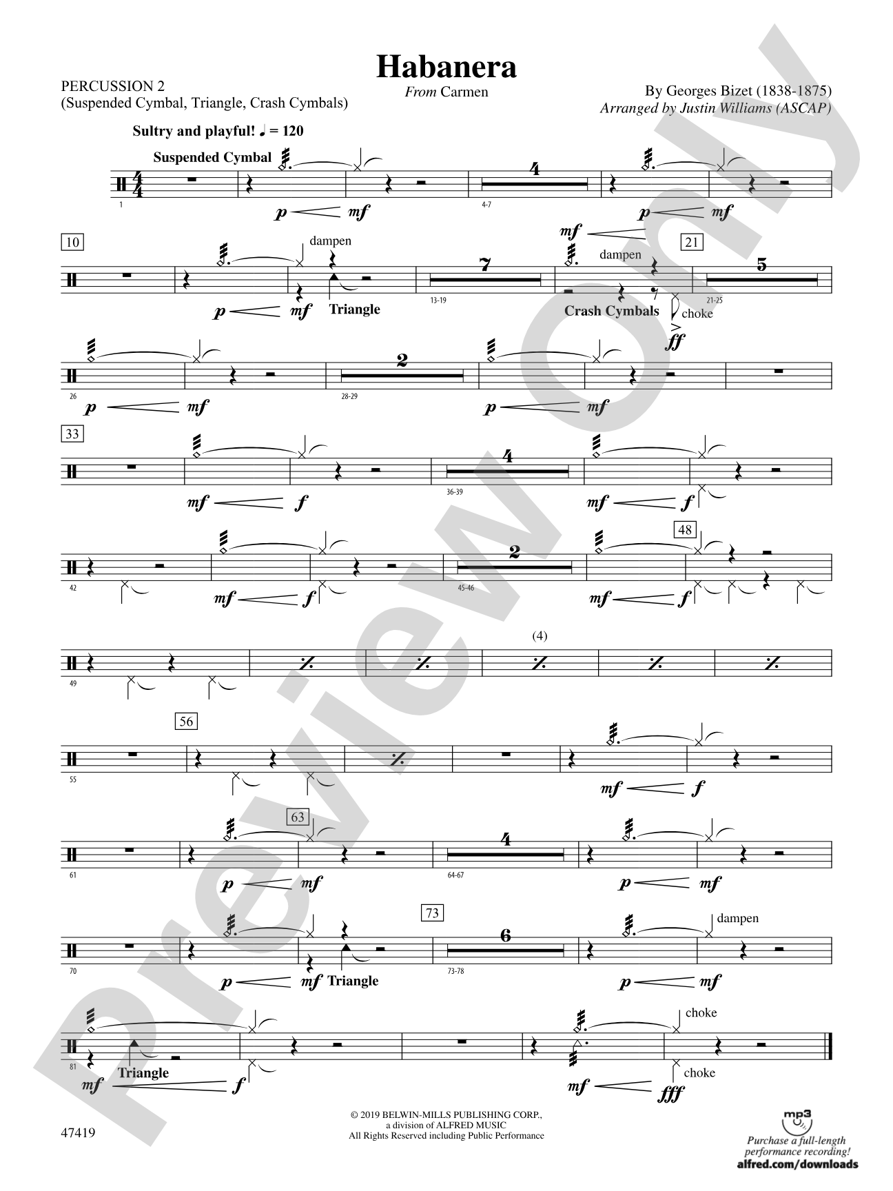 Habanera: 2nd Percussion