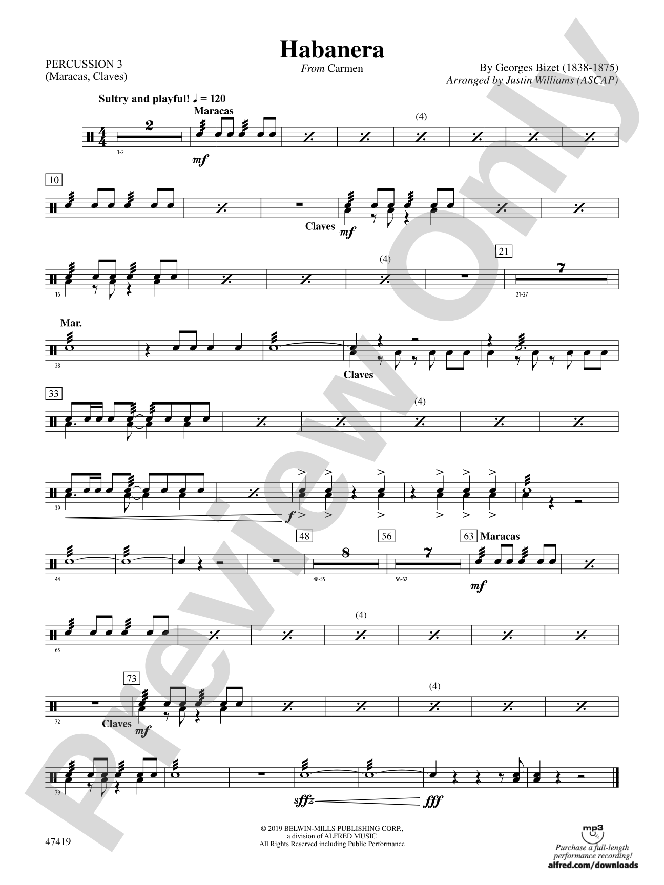 Habanera: 3rd Percussion