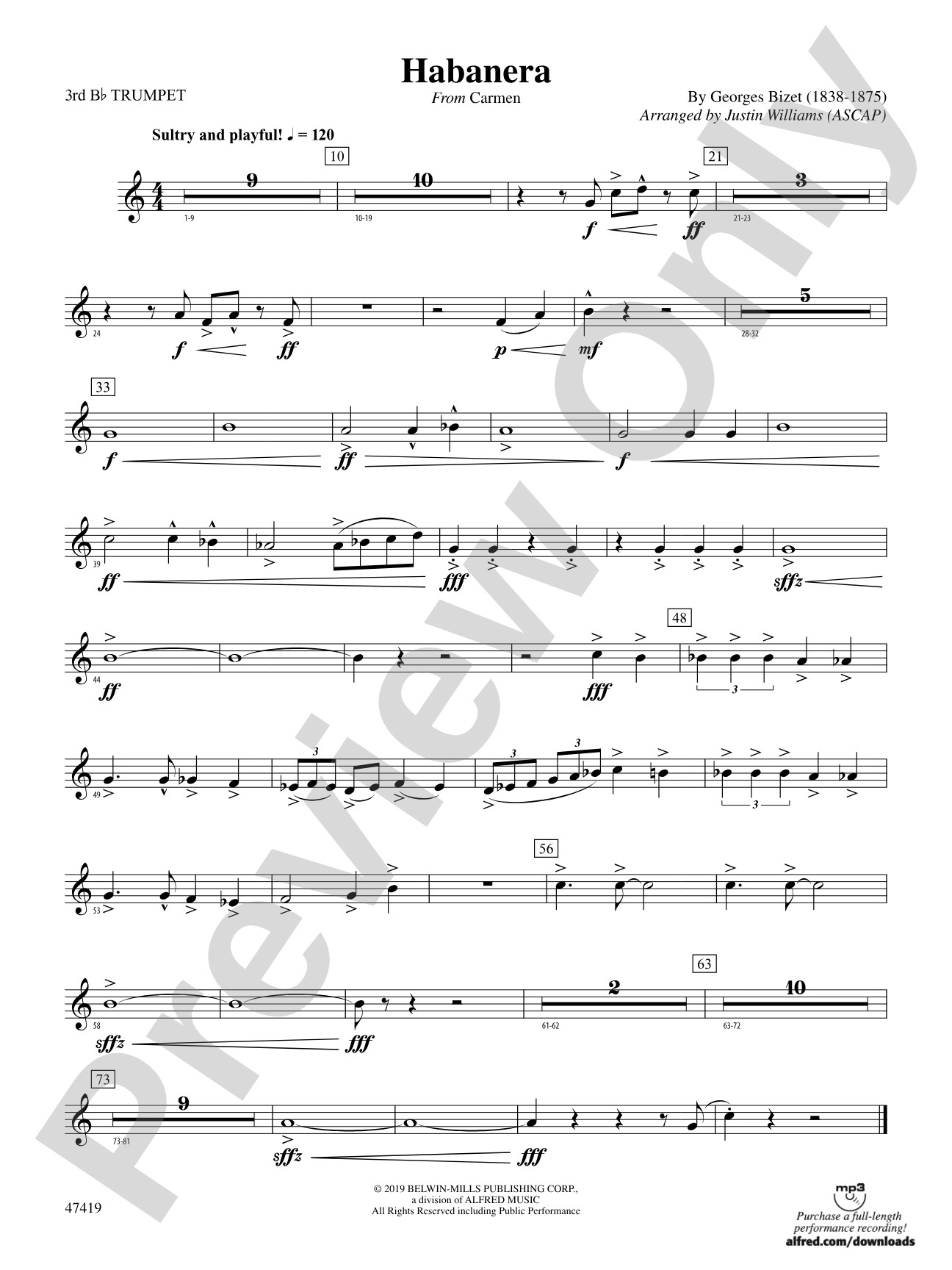 Habanera: 3rd B-flat Trumpet