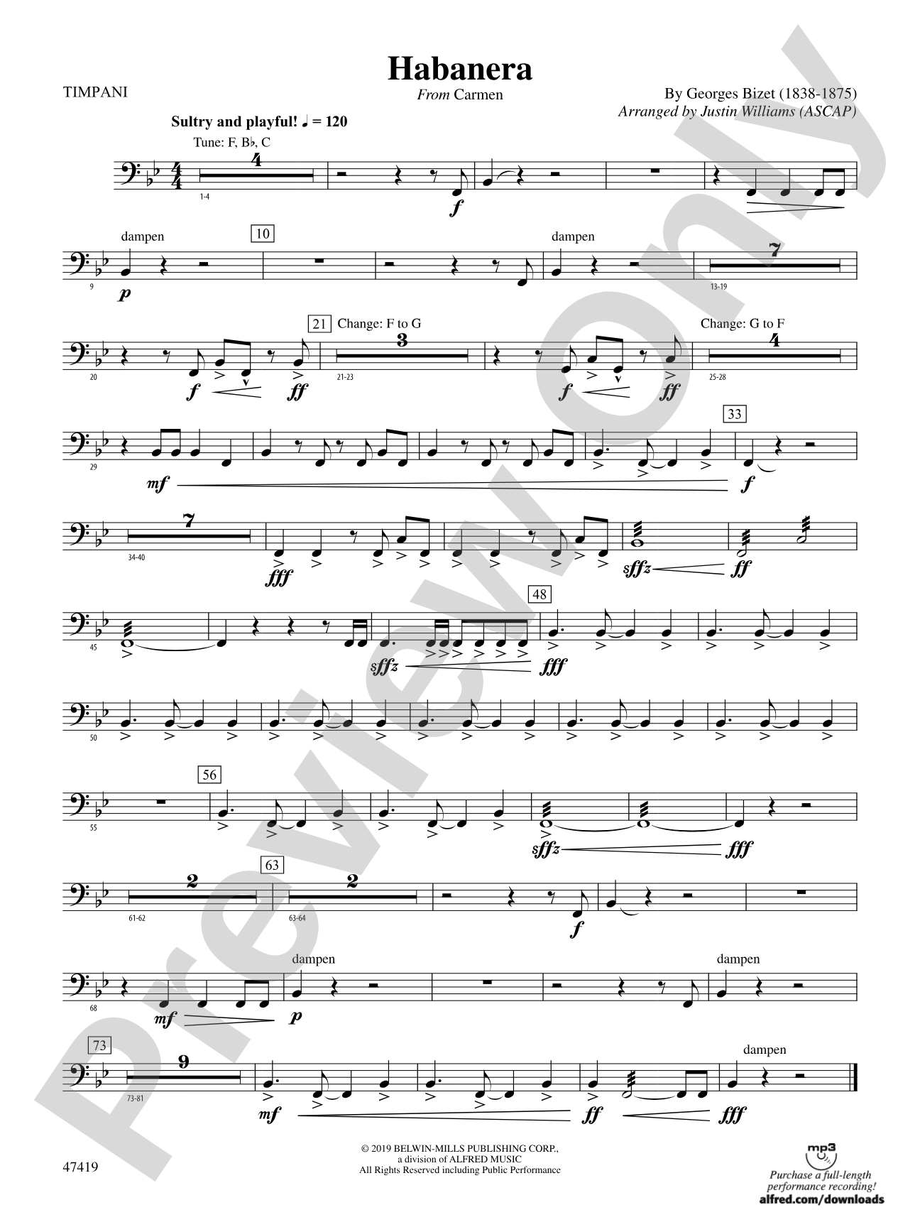 Habanera: Timpani