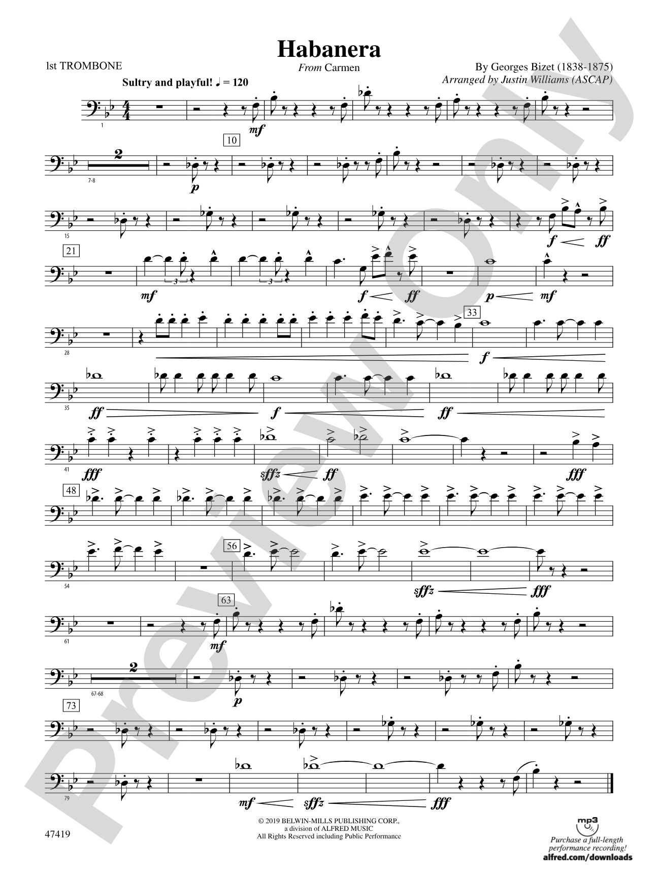 Habanera: 1st Trombone