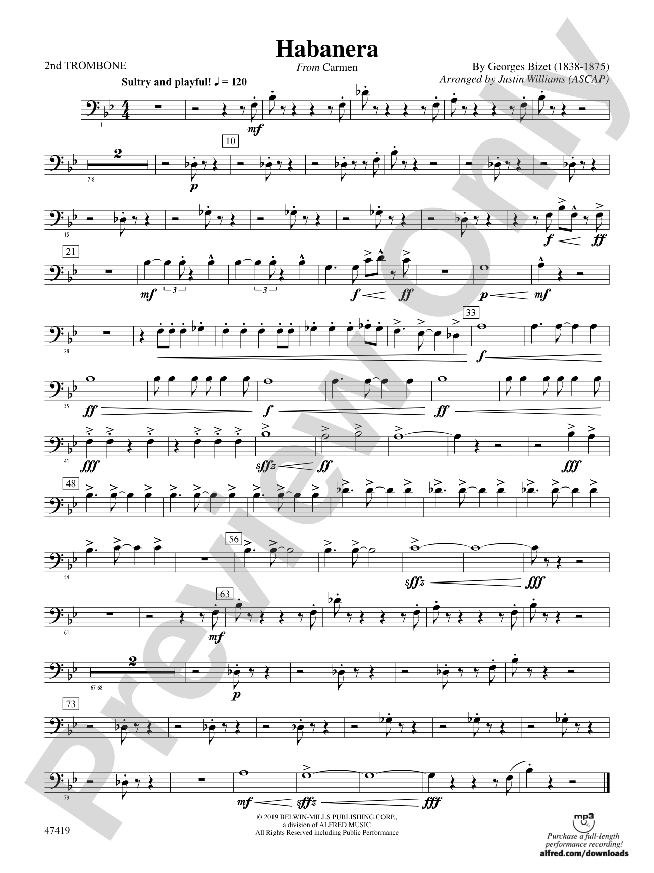 Habanera: 2nd Trombone
