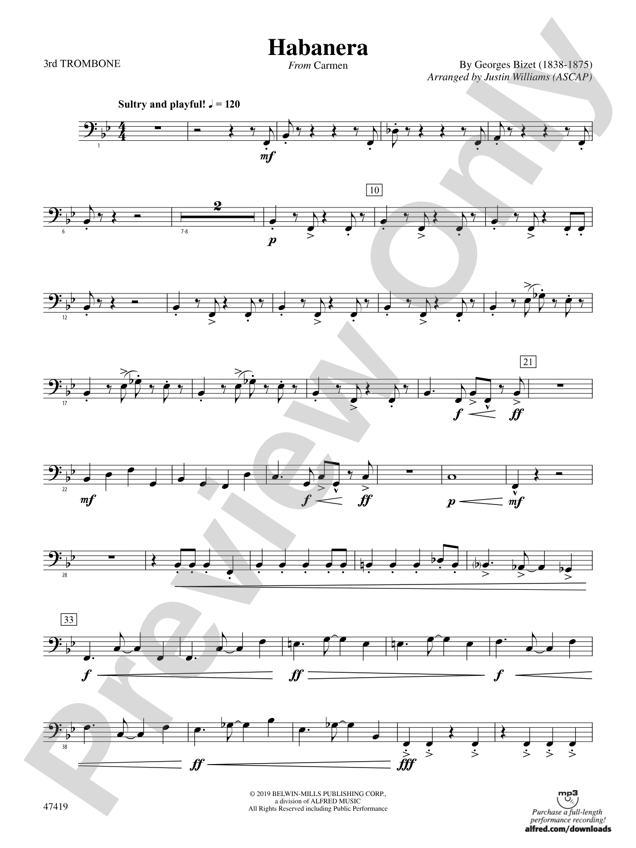 Habanera: 3rd Trombone