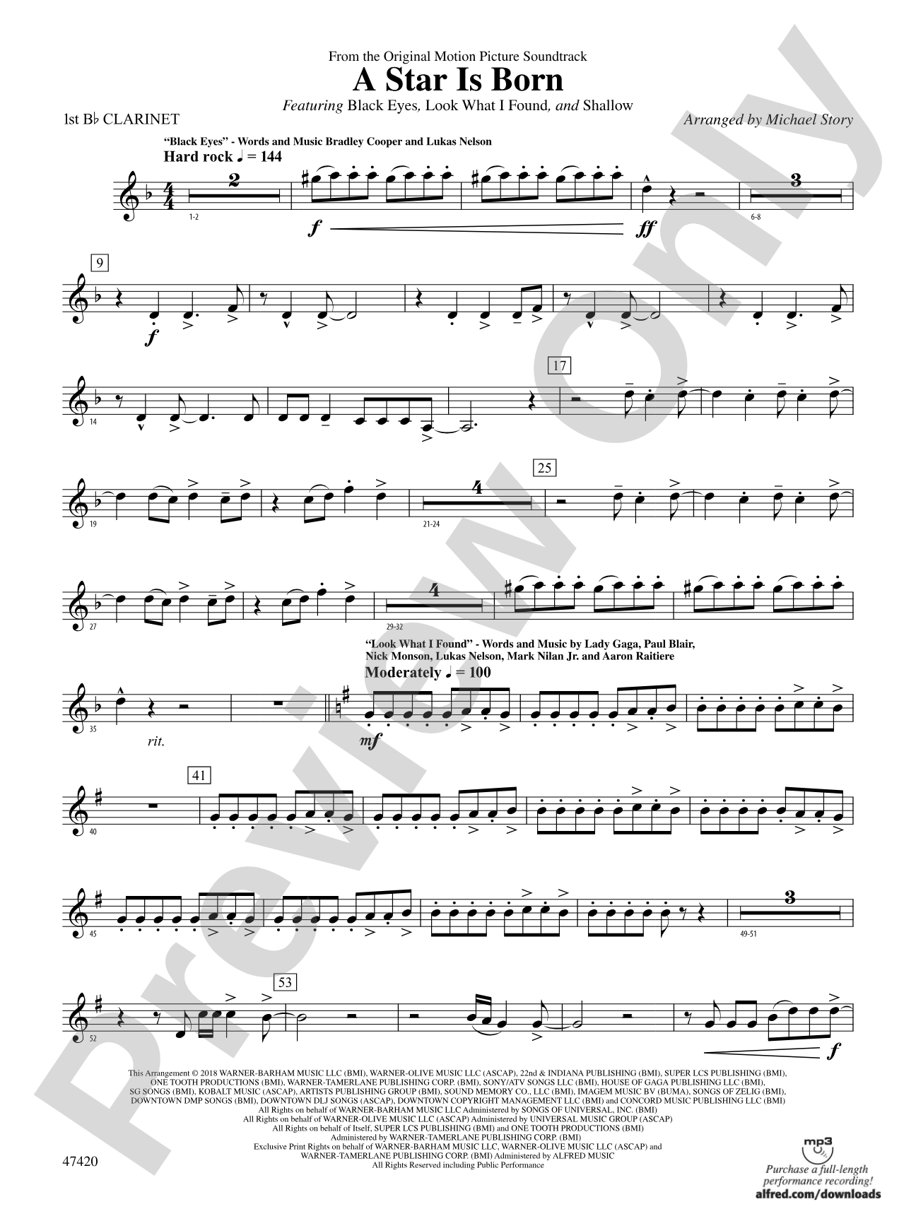 A Star Is Born: 1st B-flat Clarinet