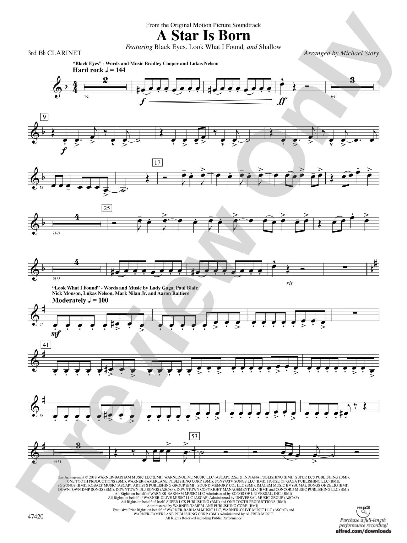 A Star Is Born: 3rd B-flat Clarinet