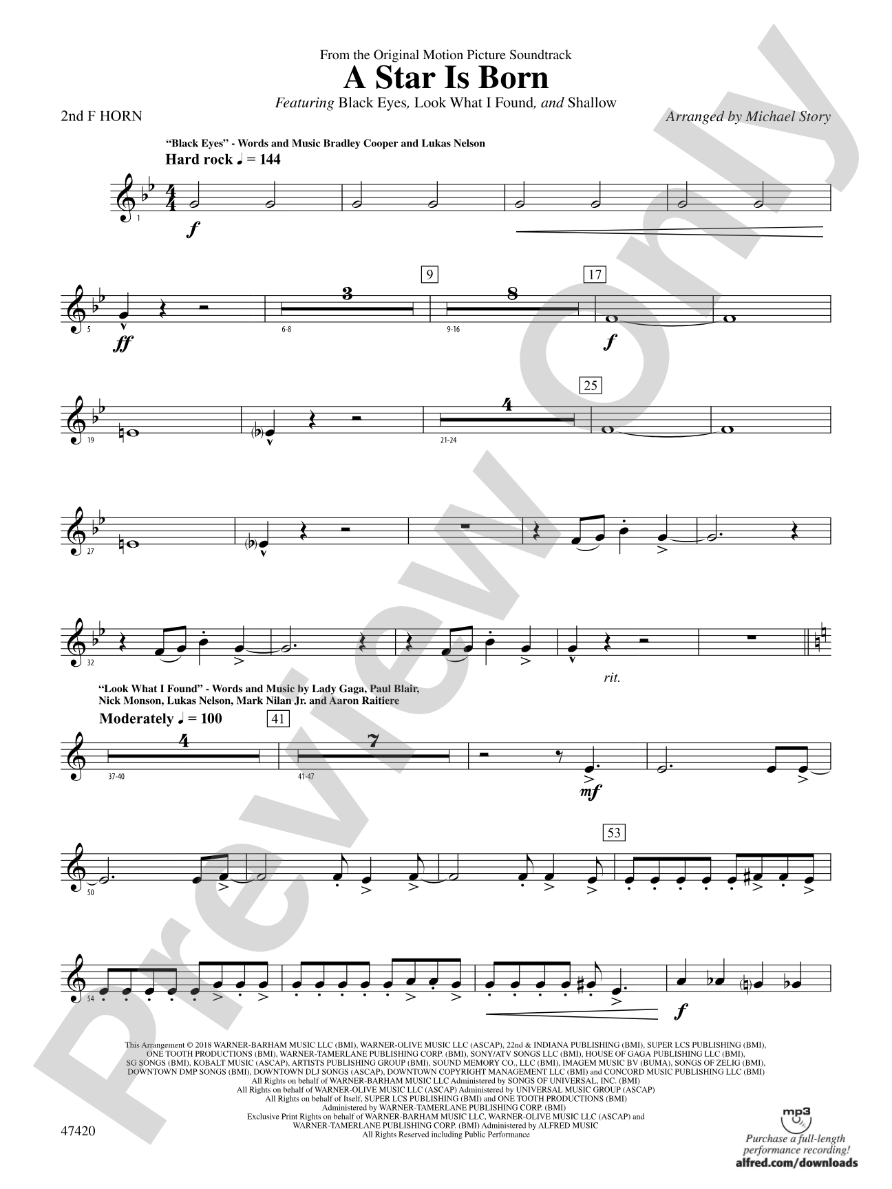 A Star Is Born: 2nd F Horn