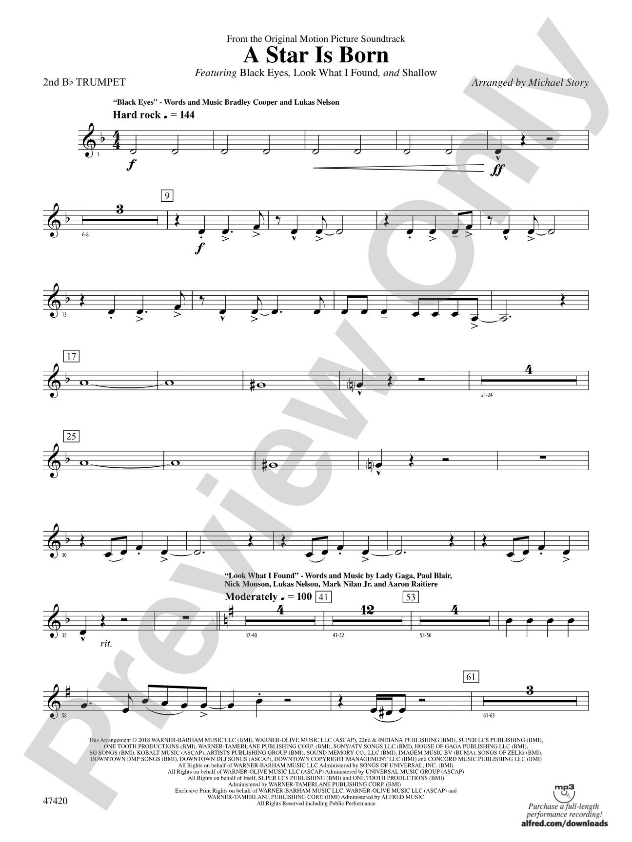A Star Is Born: 2nd B-flat Trumpet