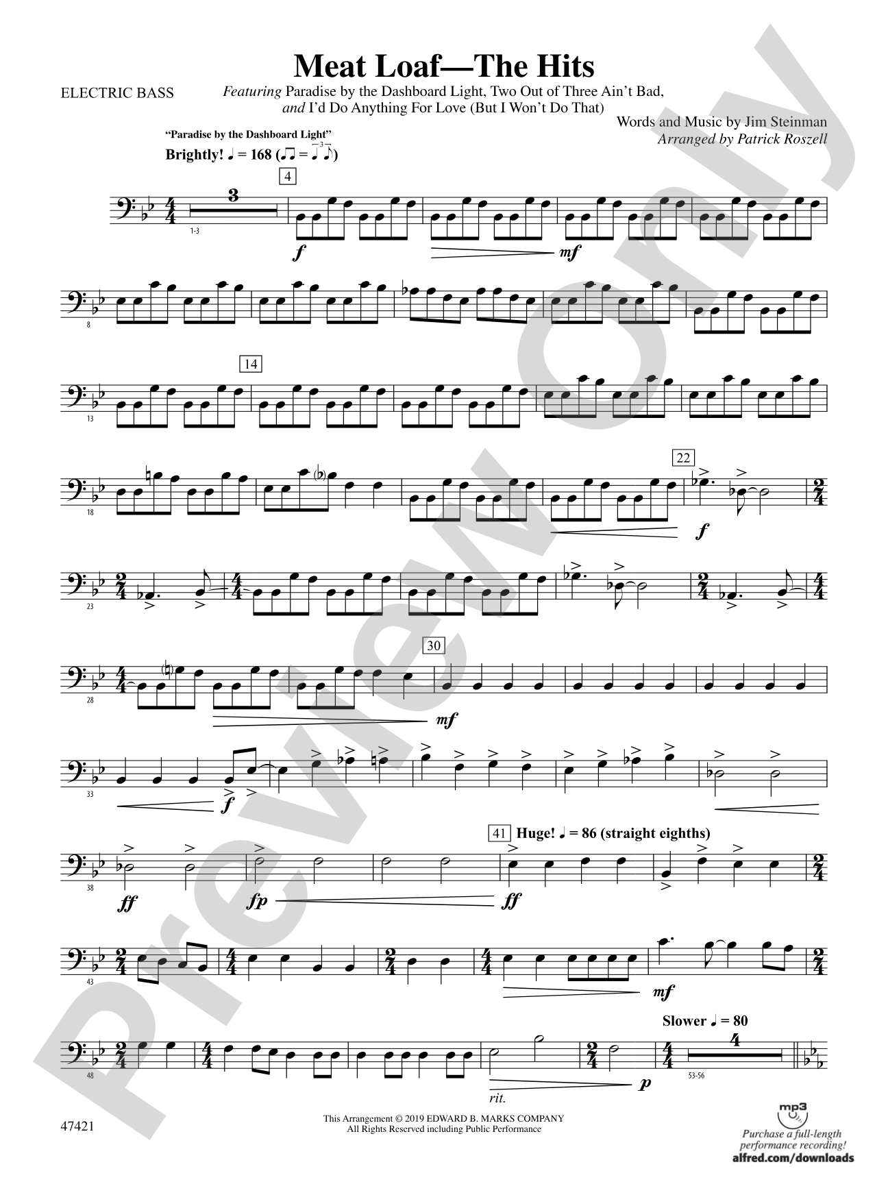Meat Loaf---The Hits: Electric Bass