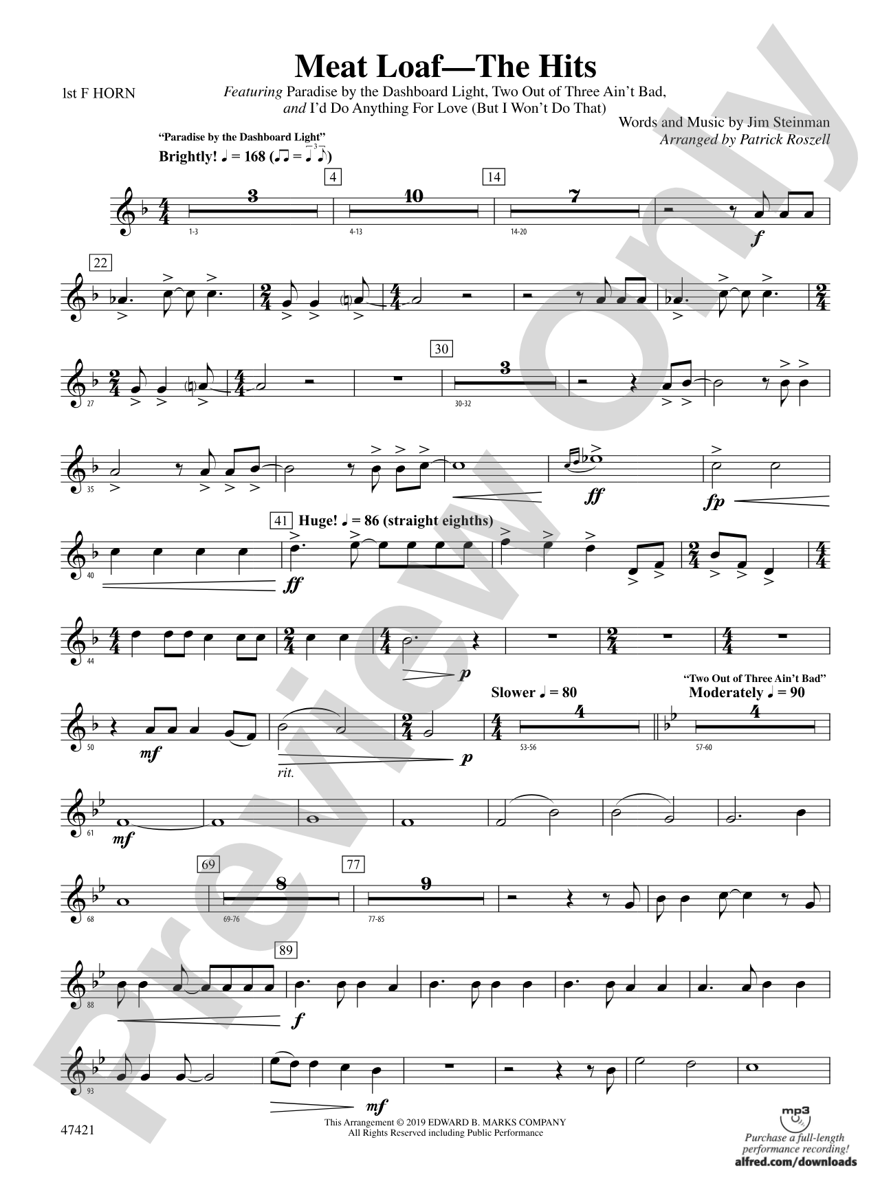 Meat Loaf---The Hits: 1st F Horn