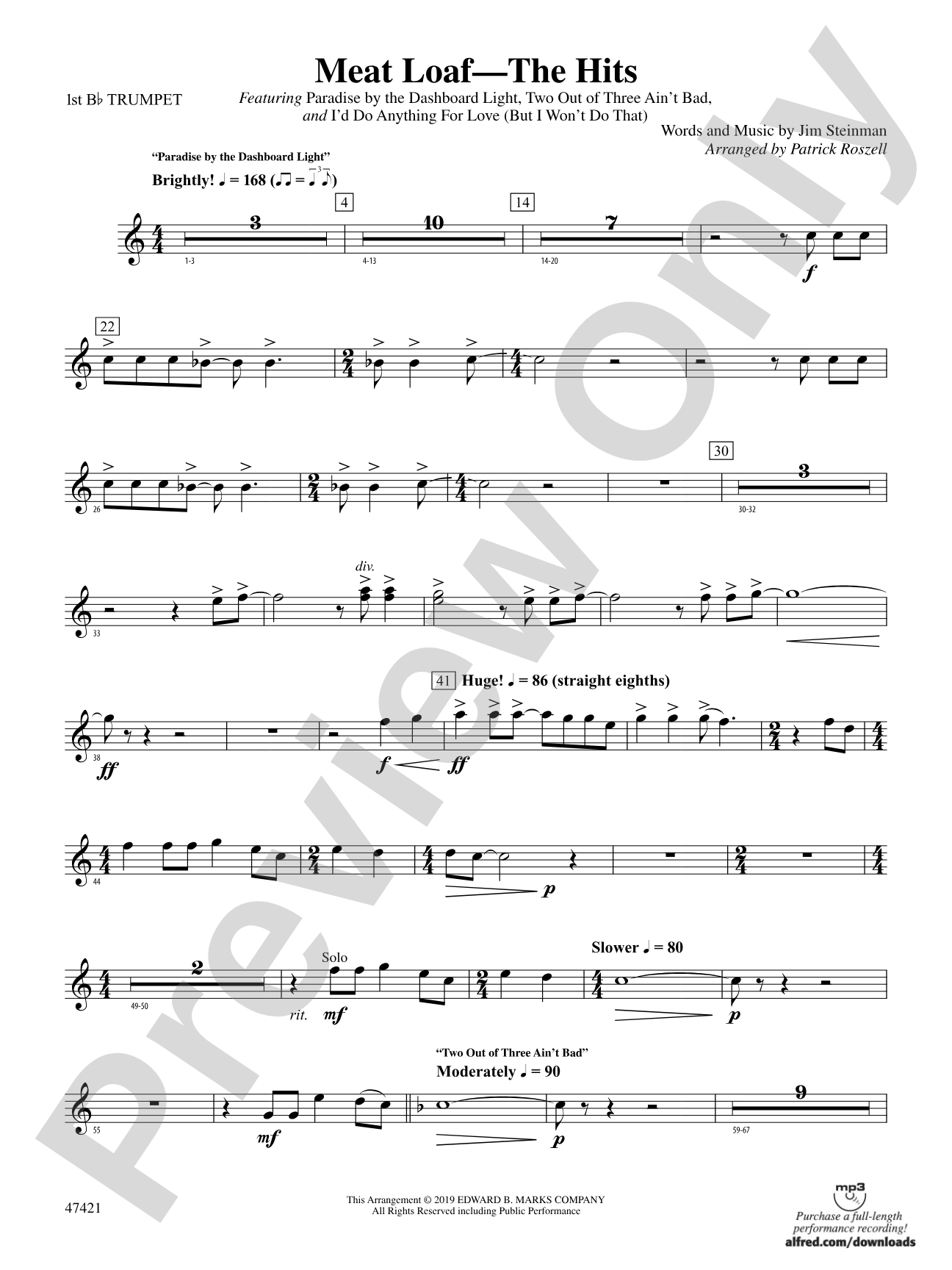 Meat Loaf---The Hits: 1st B-flat Trumpet