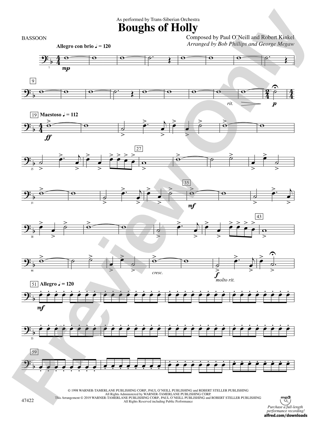 Boughs of Holly: Bassoon