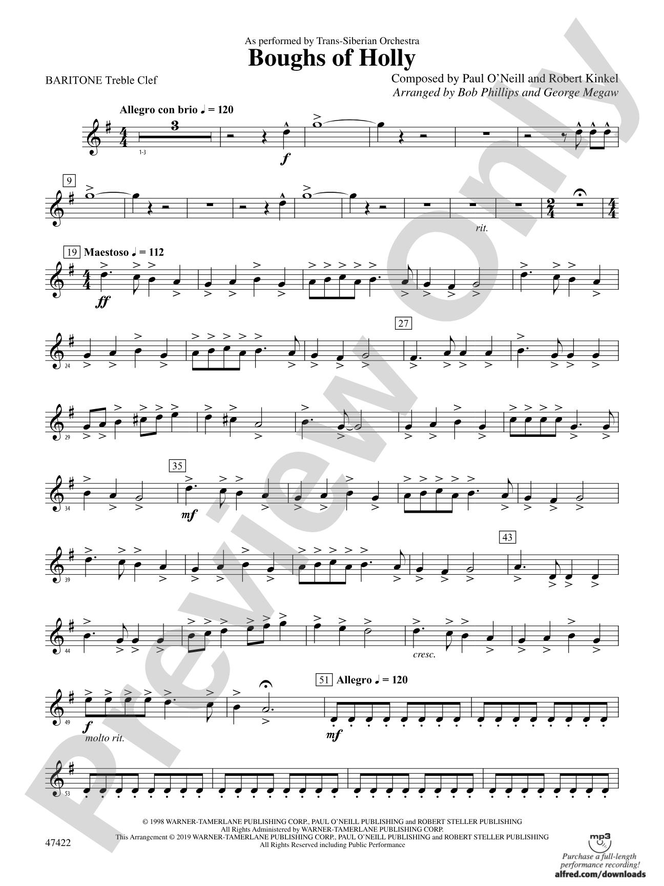 Boughs of Holly: Baritone T.C.