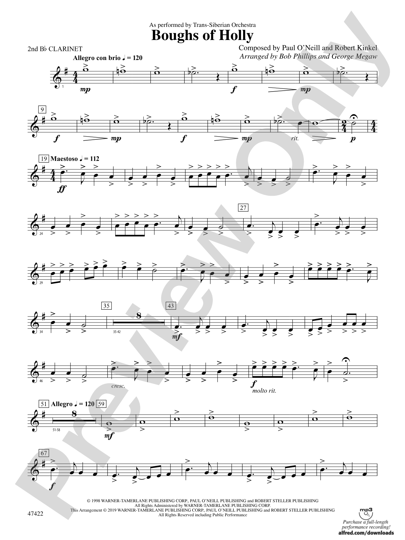 Boughs of Holly: 2nd B-flat Clarinet