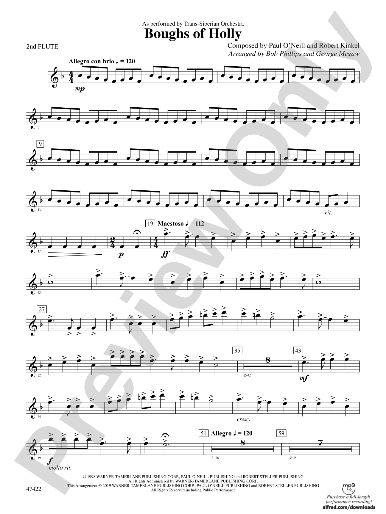 Boughs of Holly: 2nd Flute
