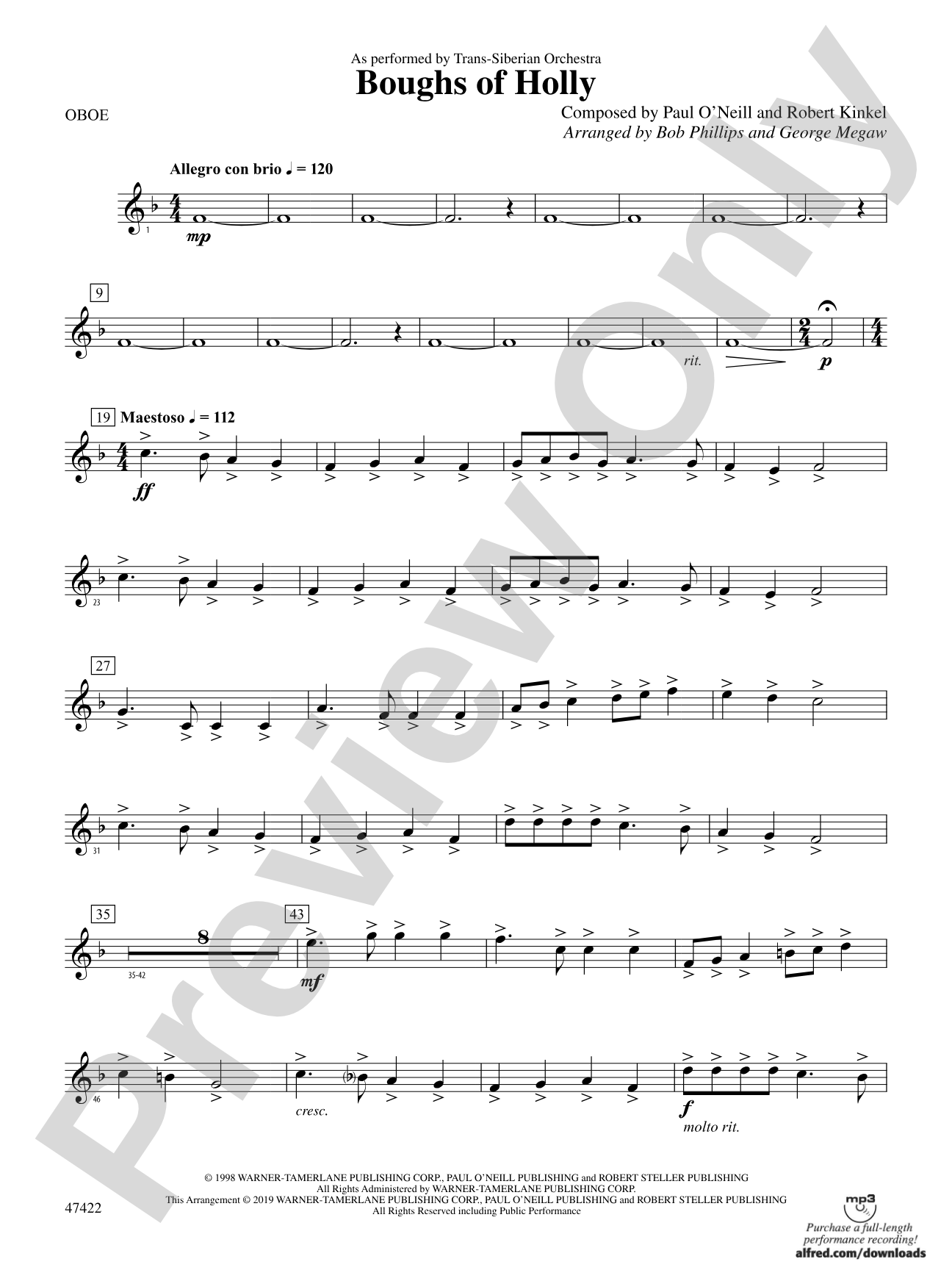 Boughs of Holly: Oboe