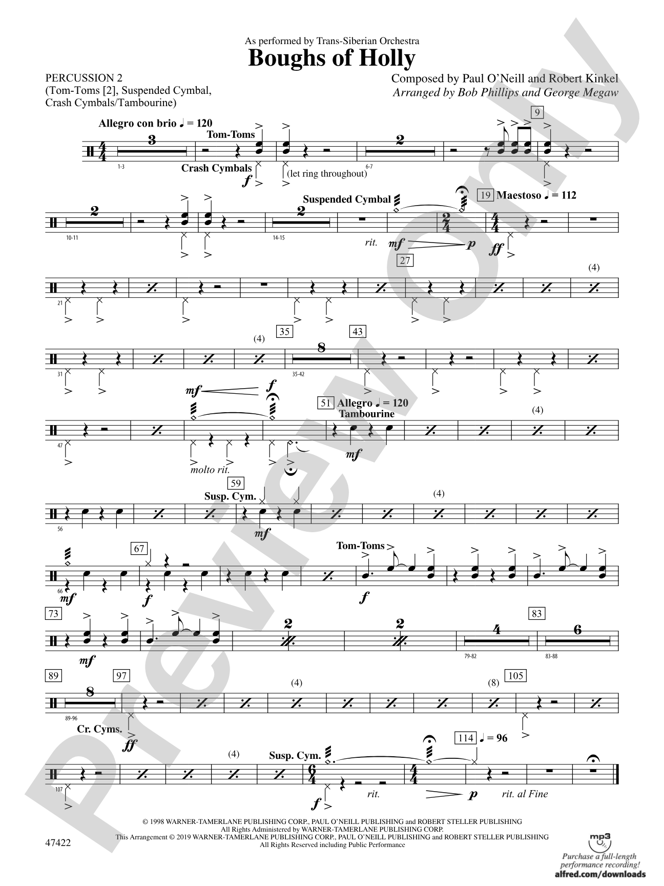 Boughs of Holly: 2nd Percussion