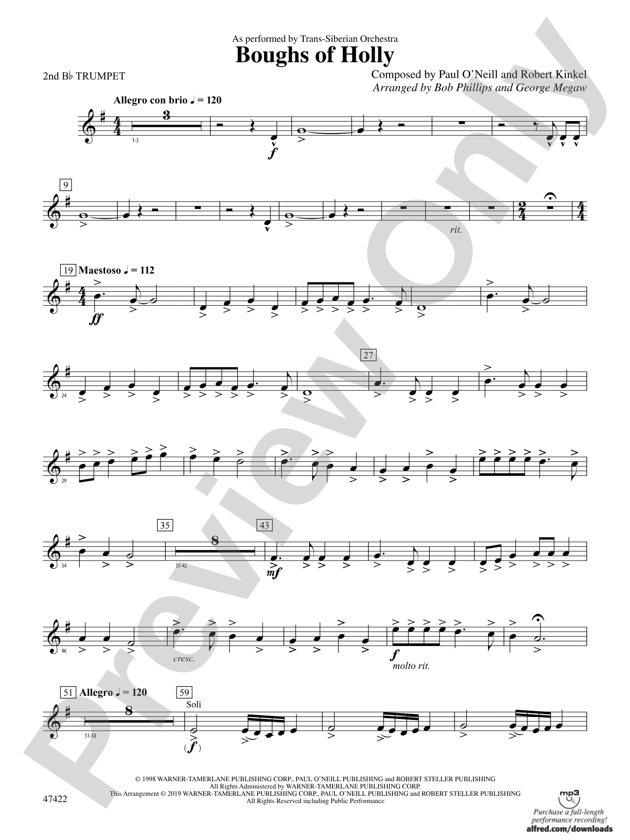 Boughs of Holly: 2nd B-flat Trumpet