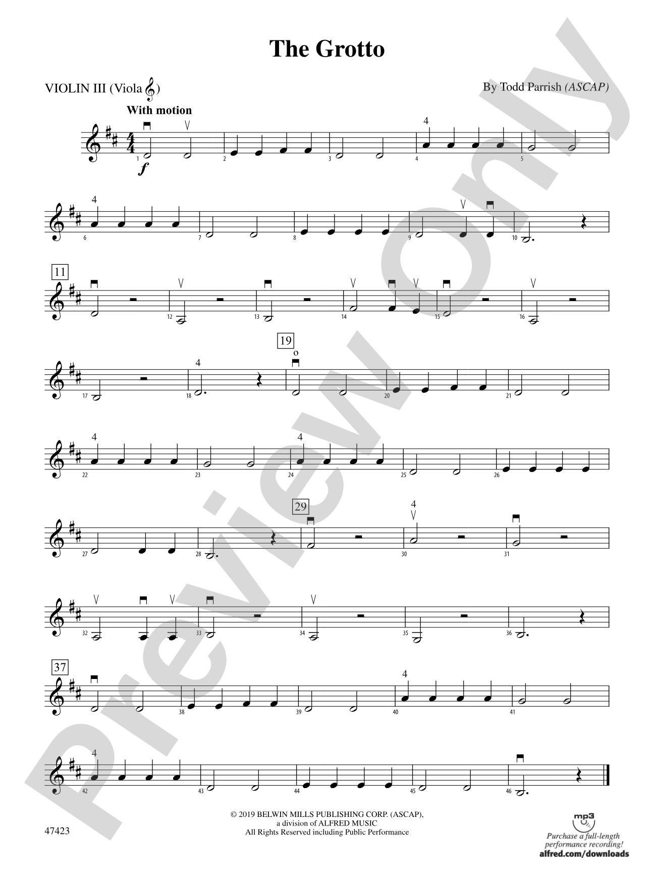 The Grotto: 3rd Violin (Viola [TC])