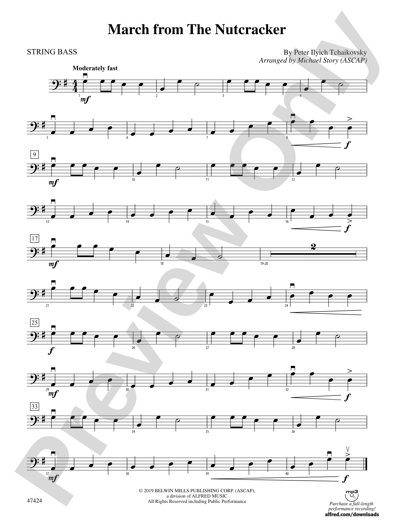 March from The Nutcracker: String Bass