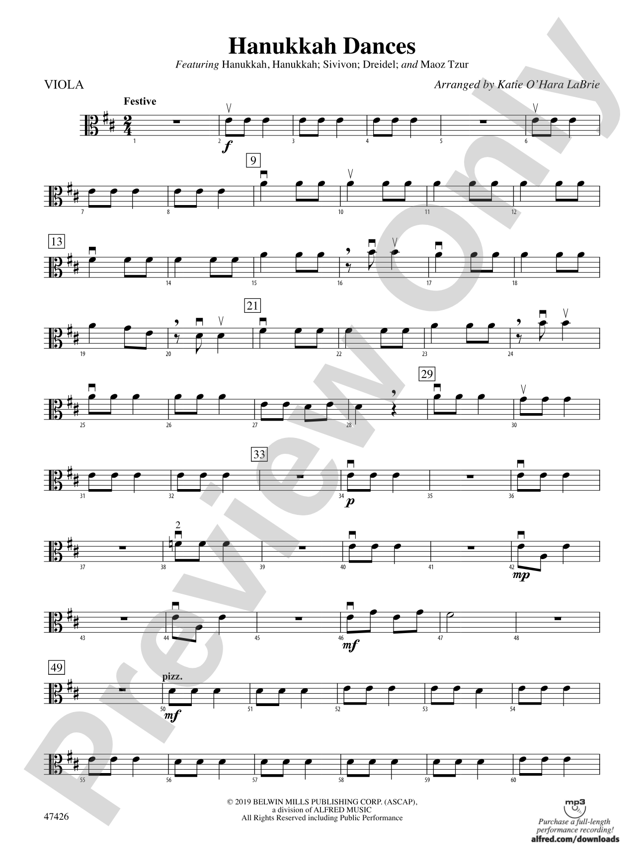 Hanukkah Dances: Viola