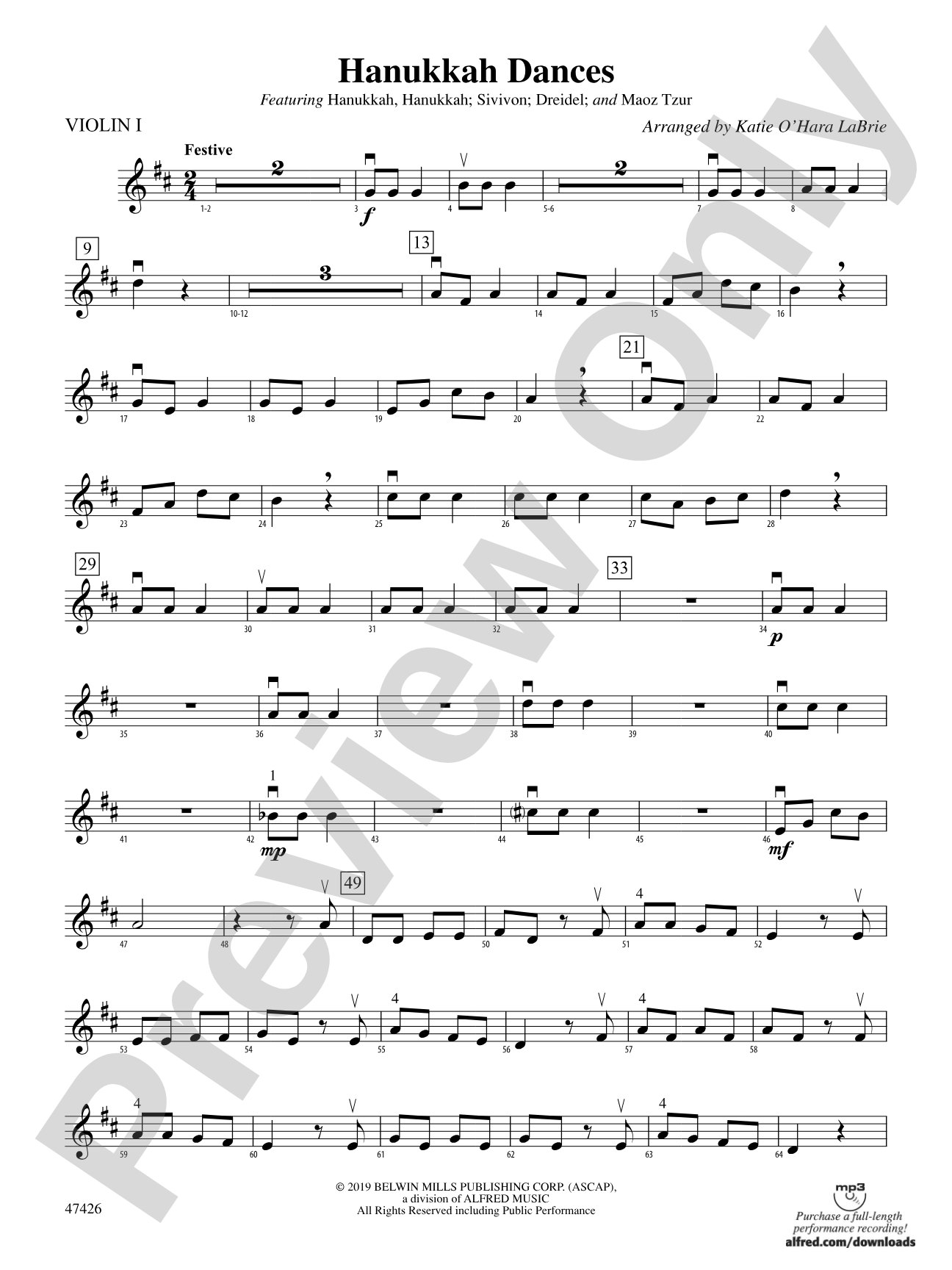 Hanukkah Dances: 1st Violin