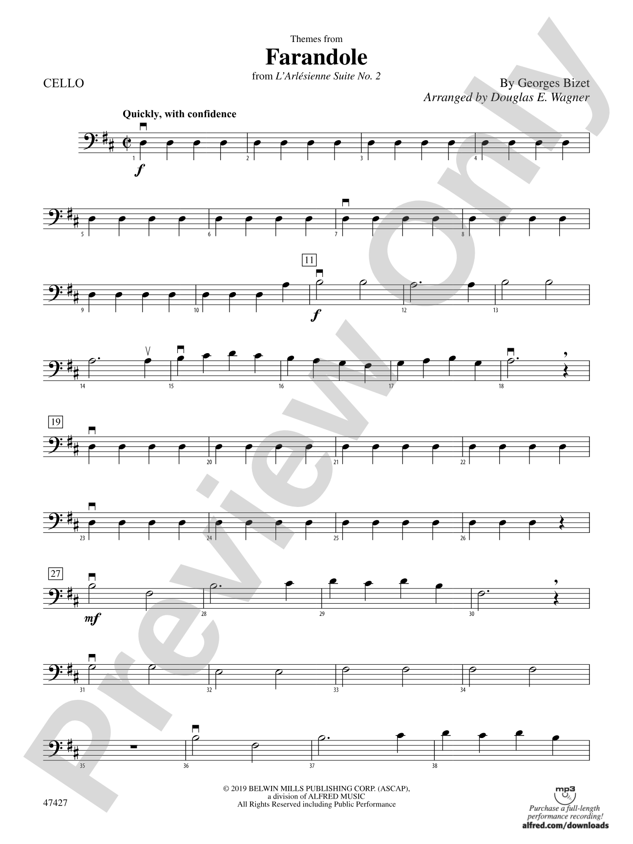 Themes from Farandole: Cello