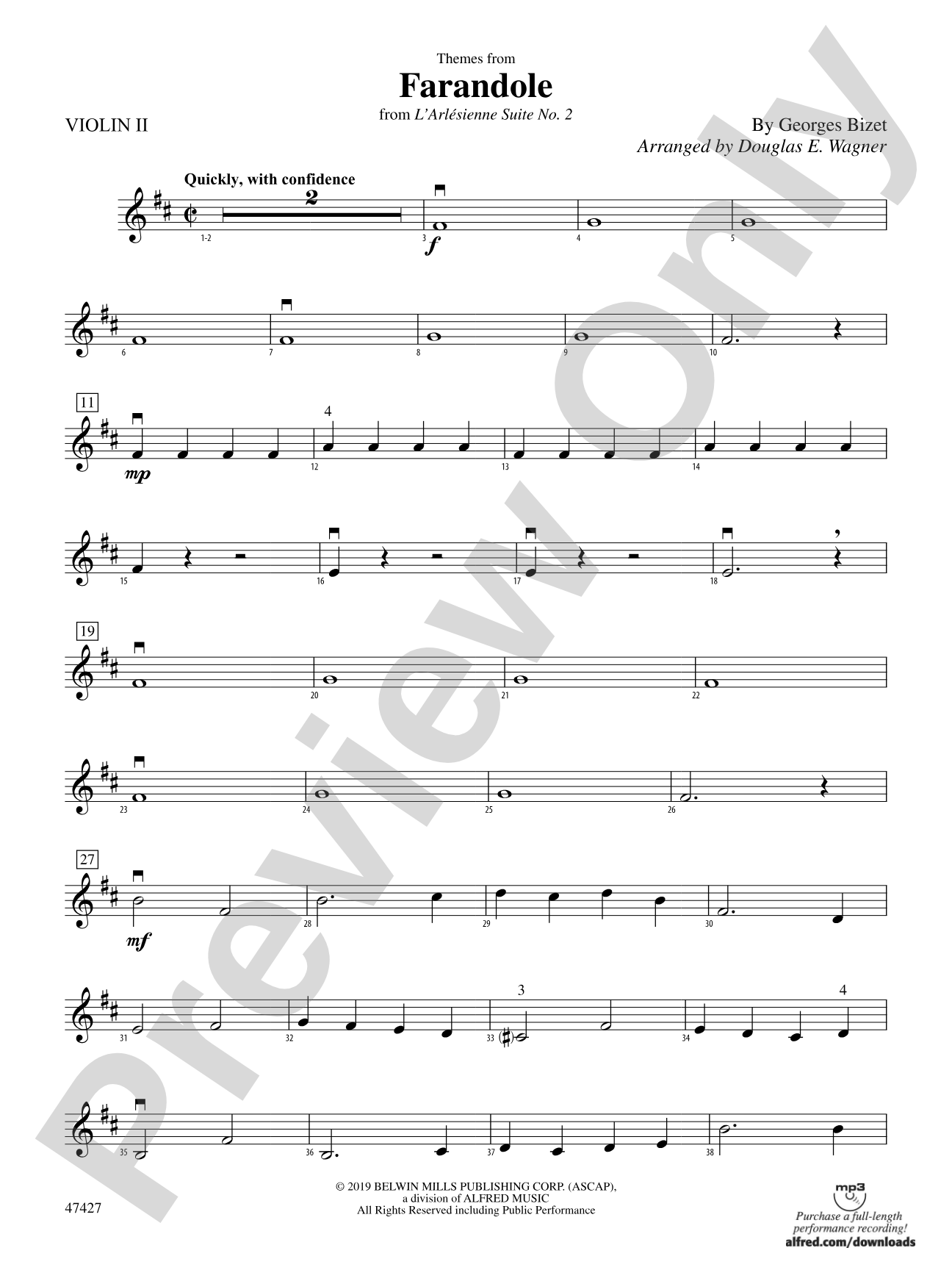 Themes from Farandole: 2nd Violin