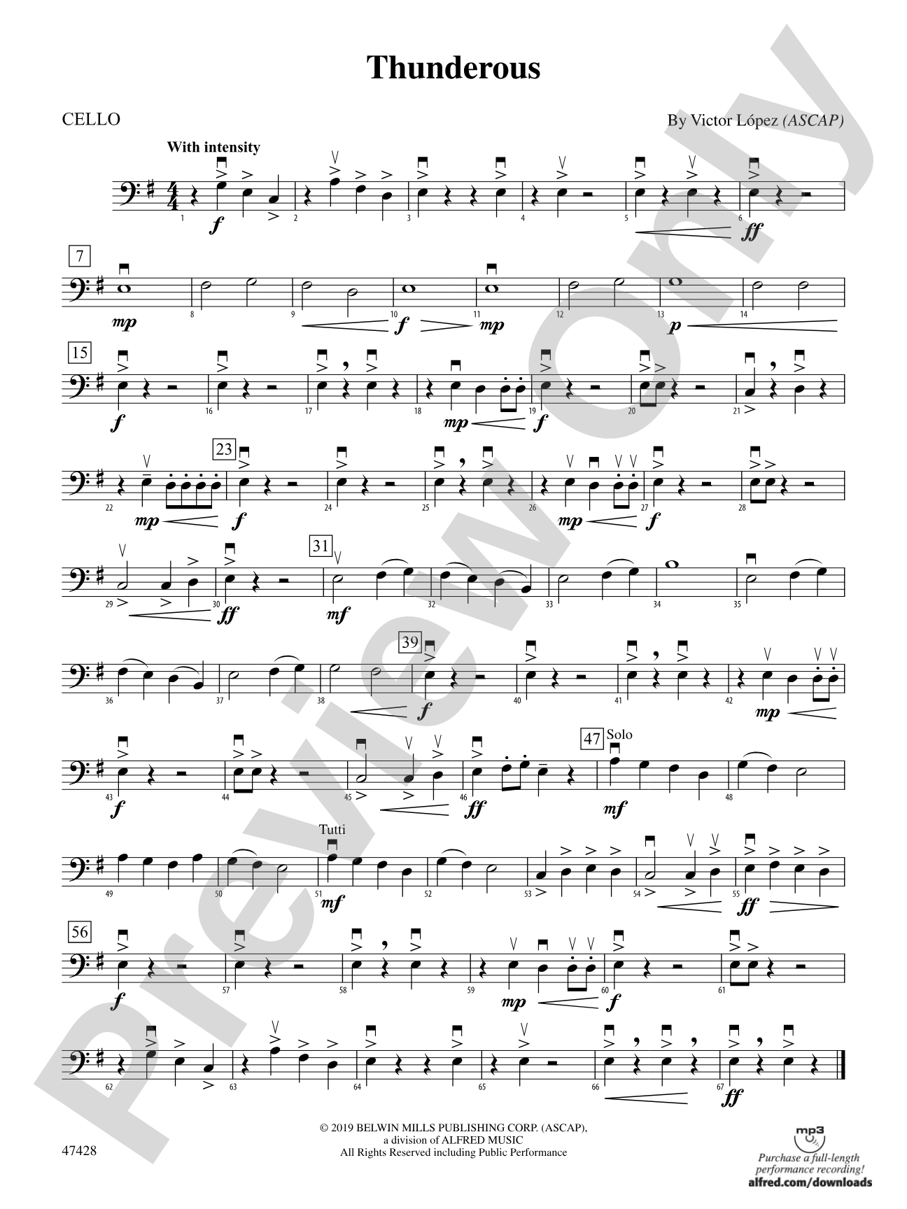 Thunderous: Cello