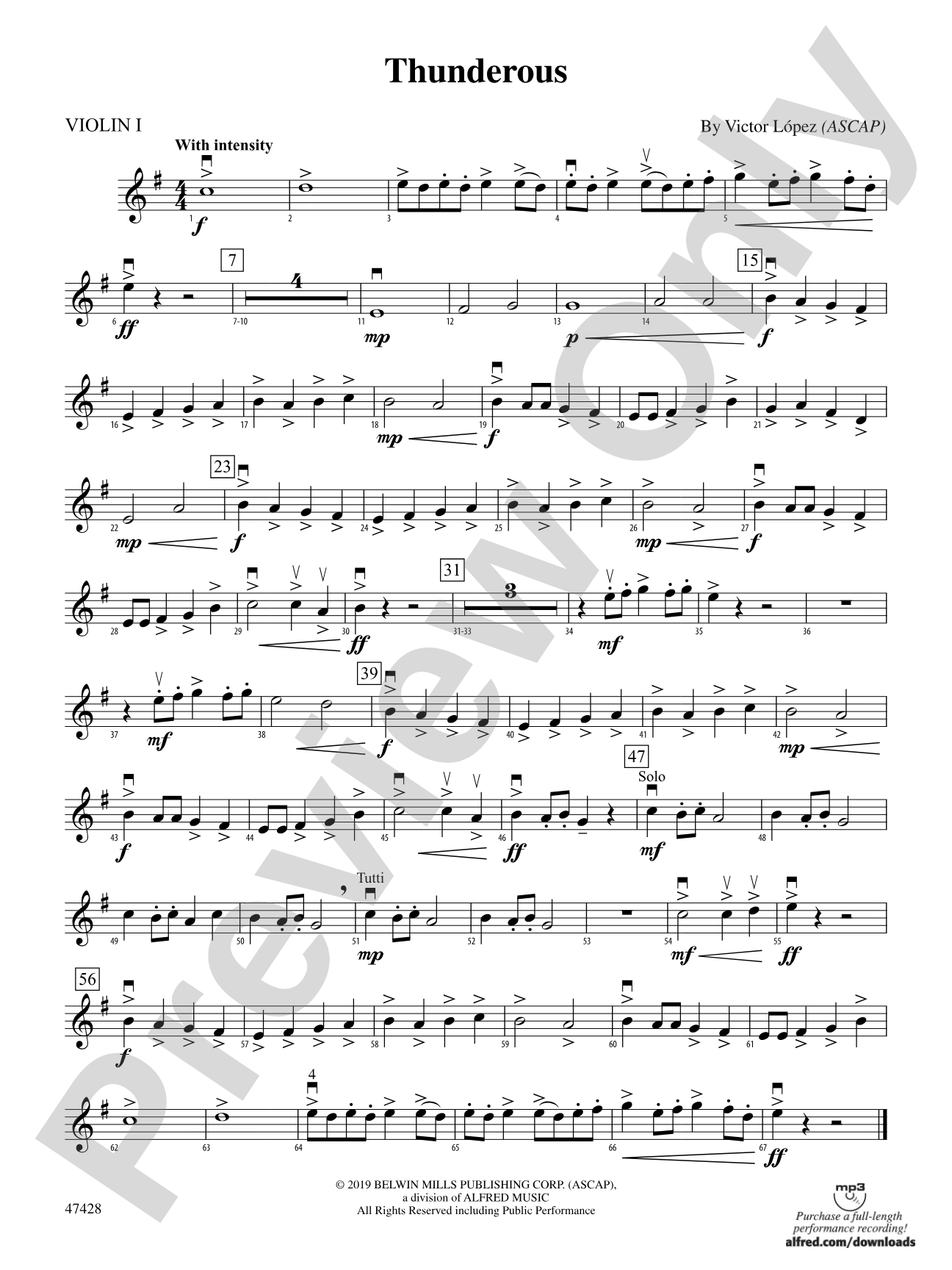 Thunderous: 1st Violin
