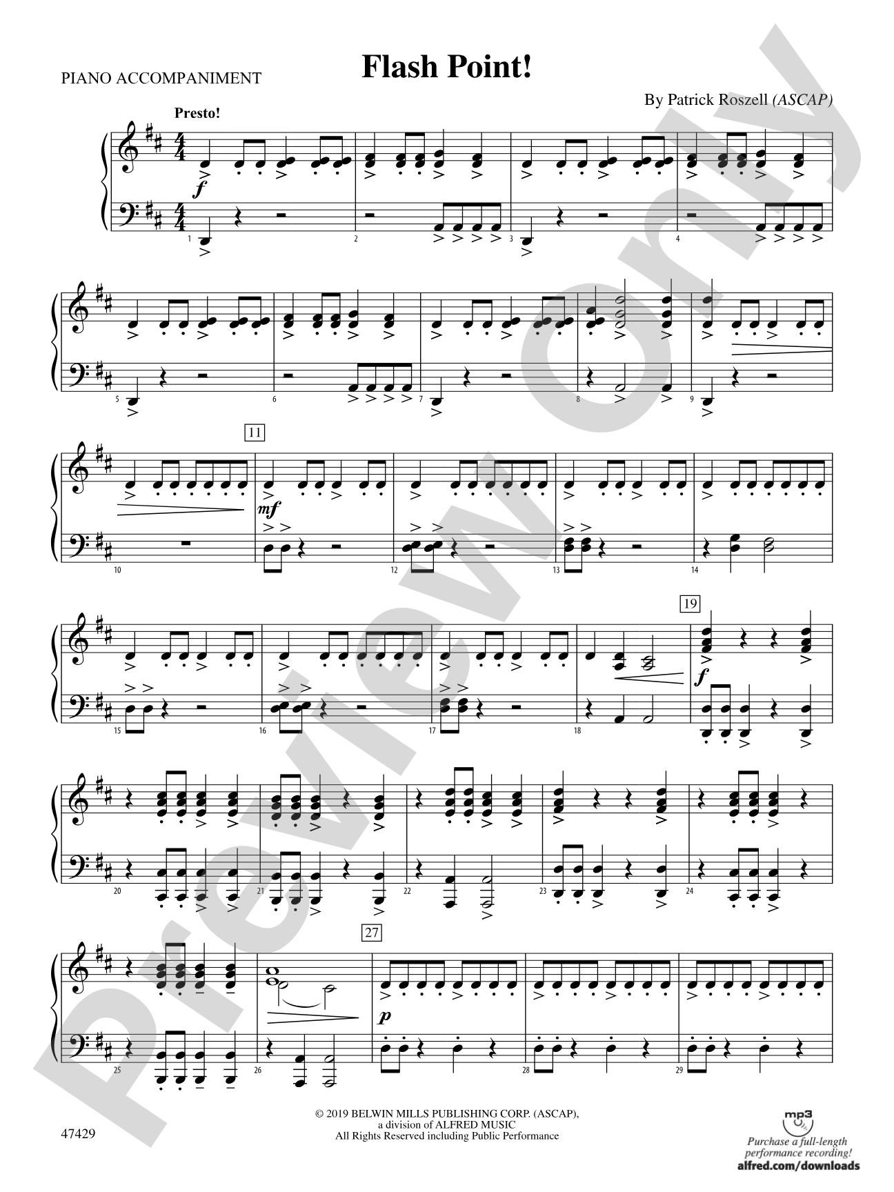 Flashpoint!: Piano Accompaniment