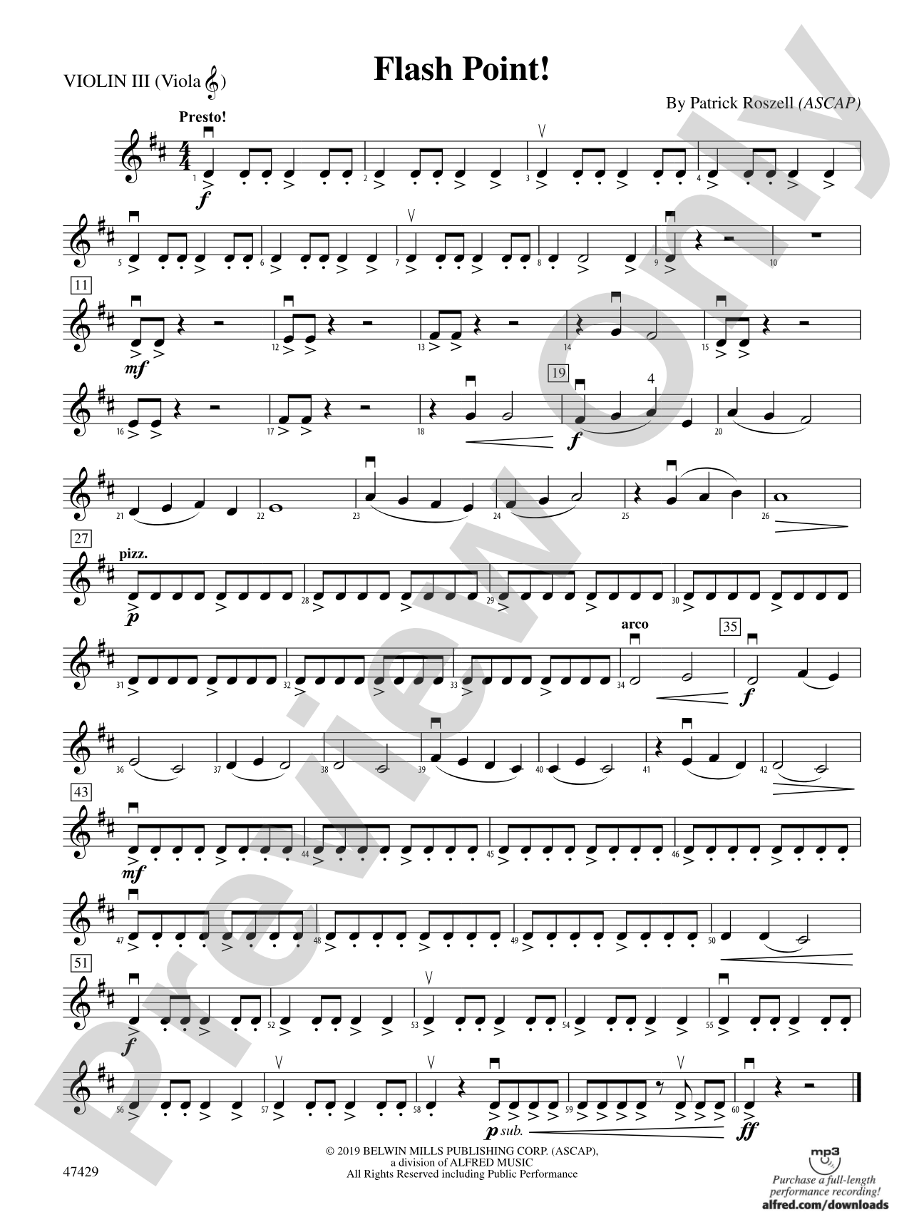 Flashpoint!: 3rd Violin (Viola [TC])