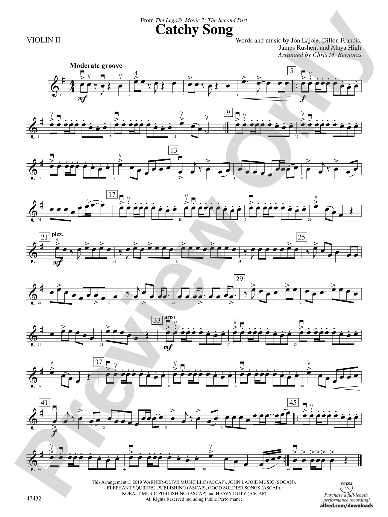 Catchy Song: 2nd Violin